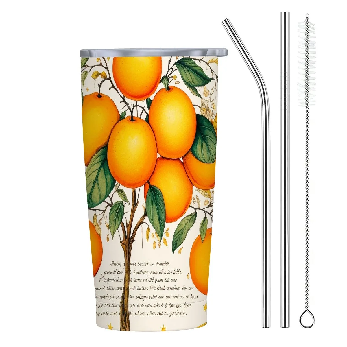 JEUXUS   Water Bottle, Insulated Water Bottles with Straw Lid, Reusable Leak Proof BPA Free Water Bottles for School, Stainless Steel Metal Cups, Thermos - Lemon