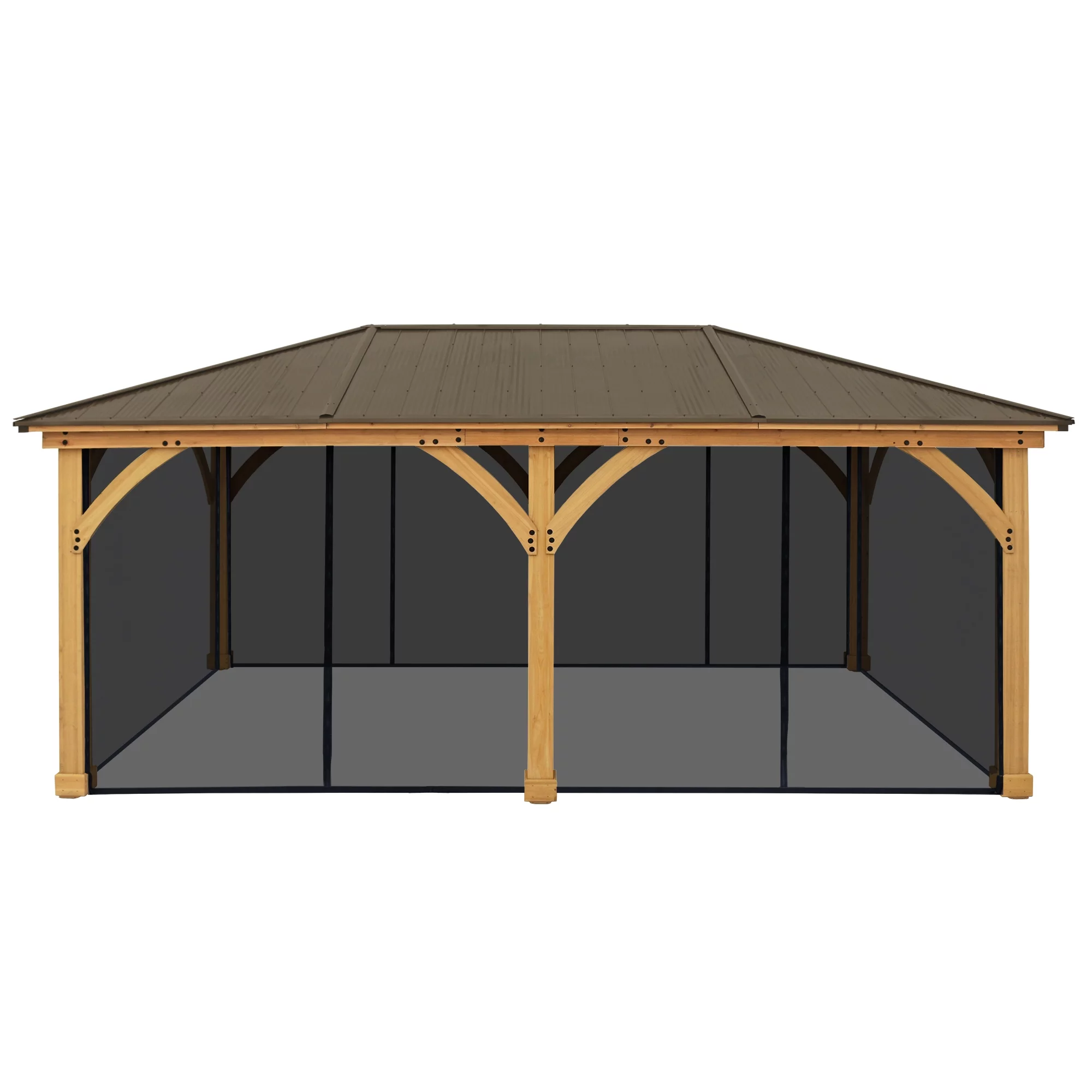 Yardistry Black Mosquito Screen Mesh Kit designed for the 12' x 20' Meridian Gazebo