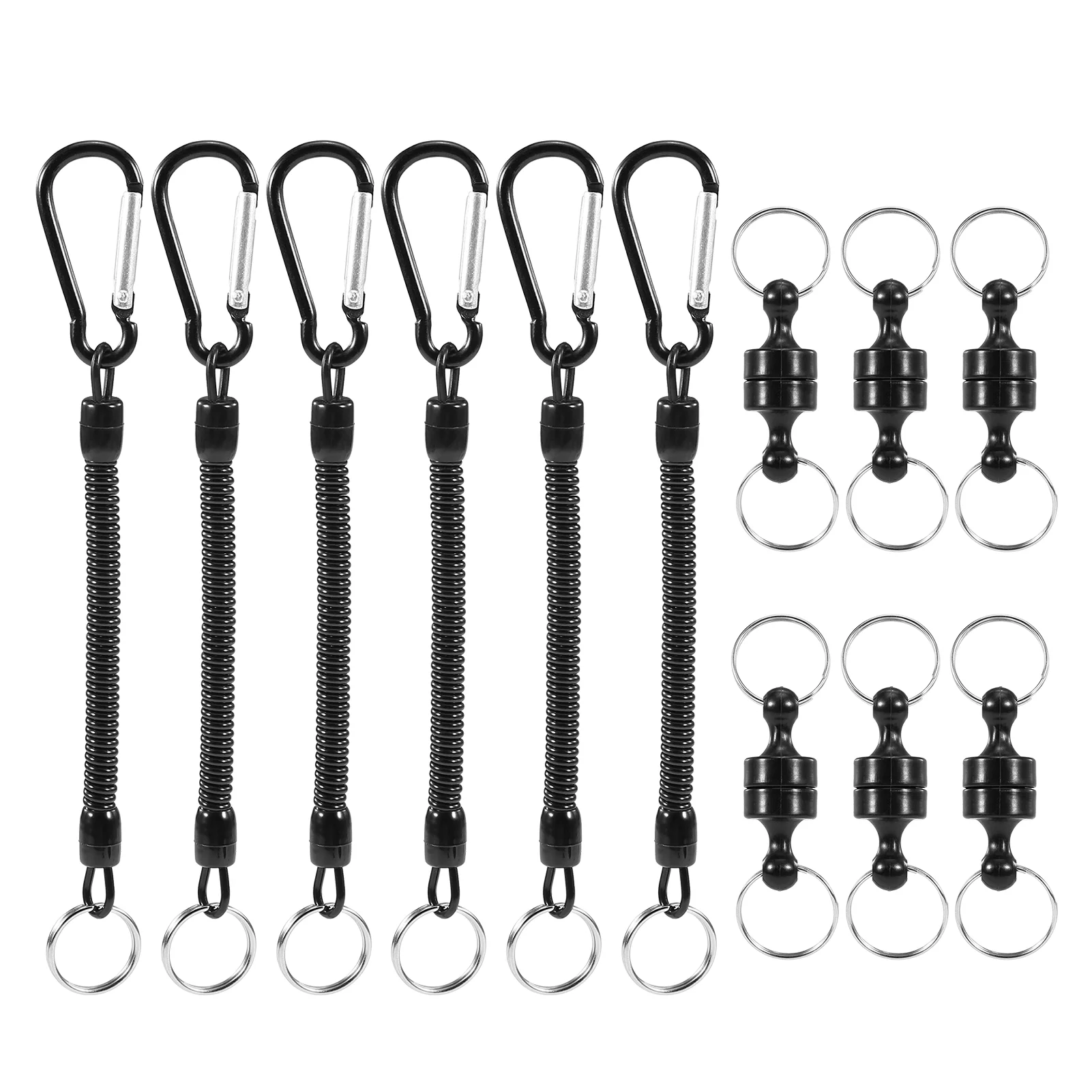Lixada Coil Lanyard,Carabiner Clip Net Coil Coil Carabiner Clip 6pcs Coil Carabiner Clip Net Net