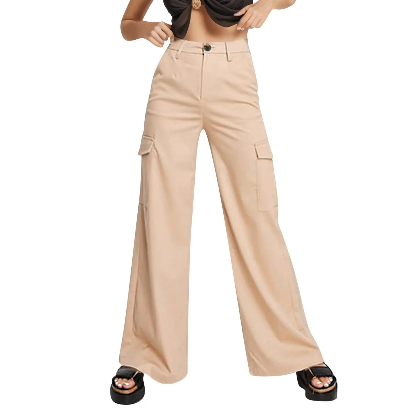 Wide Leg Pants for Women Yoga Dress Pants Women's Wide Leg Pants High Elastic Waisted In The Back Business Work Trousers Long Straight Sui