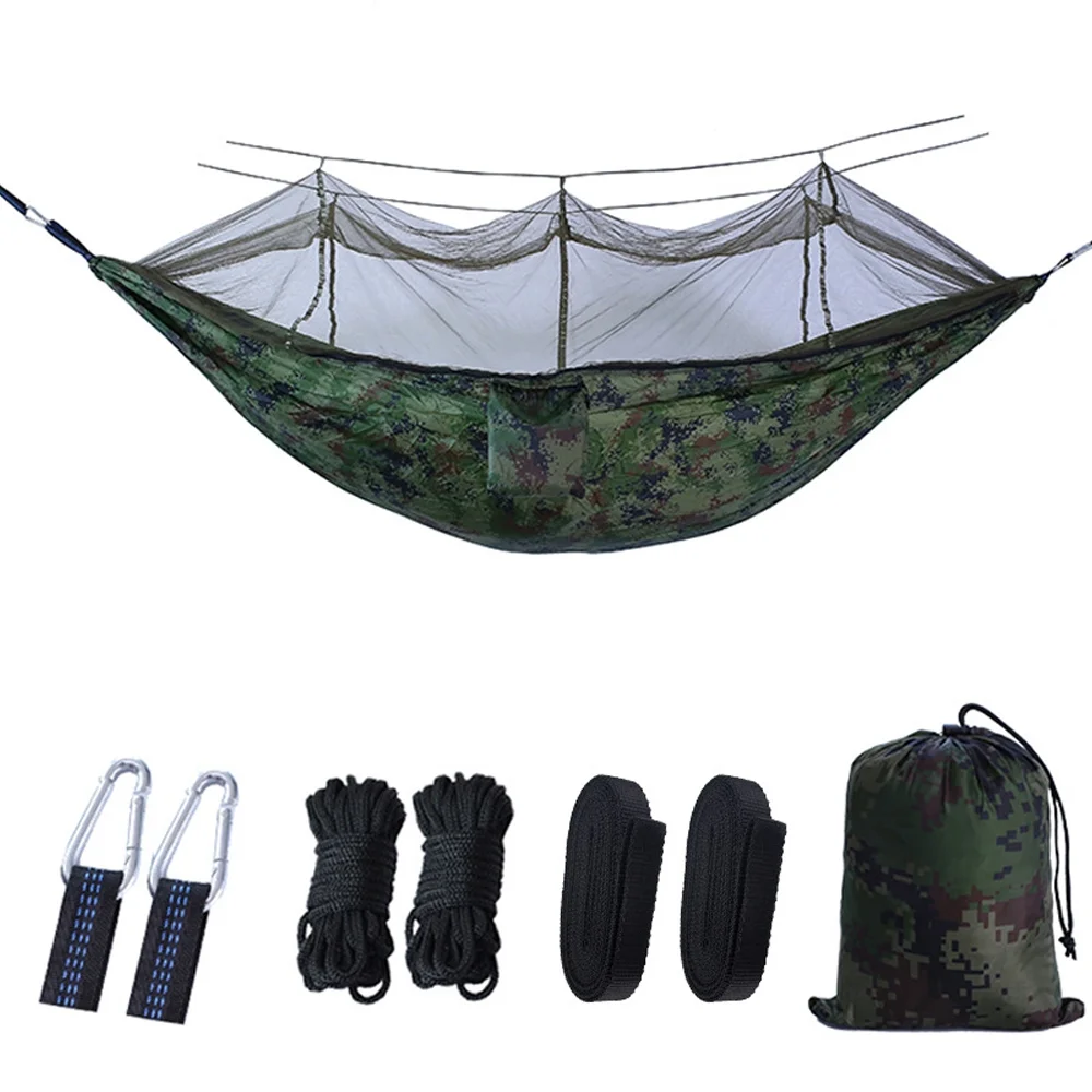 Walmeck Portable Camping Hammock with Mosquito Net - Ideal for Backyard Garden, Camping, and Backpacking