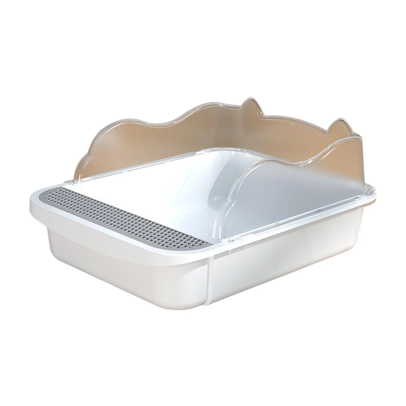 Cat Kitty Litter Pan, Open Top Pet Litter Tray, Cat Bedpan, Cat Sandbox, Semi Closed Cat Sand Basin, Splashproof Cat Toilet L
