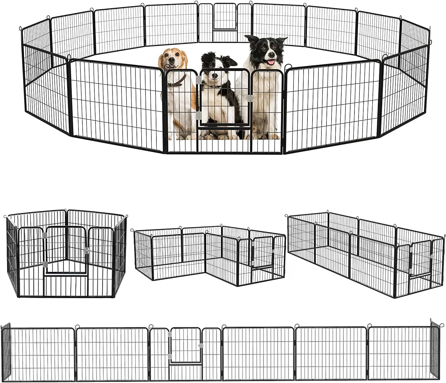Heavy Duty Metal Dog Playpen for Medium/Small Animals, 8 Panels 24”Height x 32