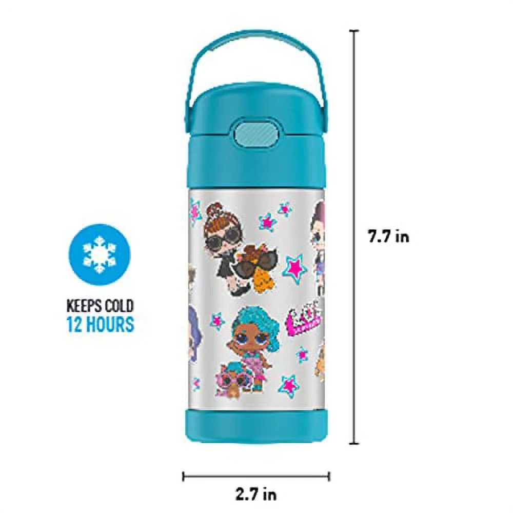 Thermos Funtainer 12 Ounce Stainless Steel Vacuum Insulated Kids Straw Bottle Baby Shark