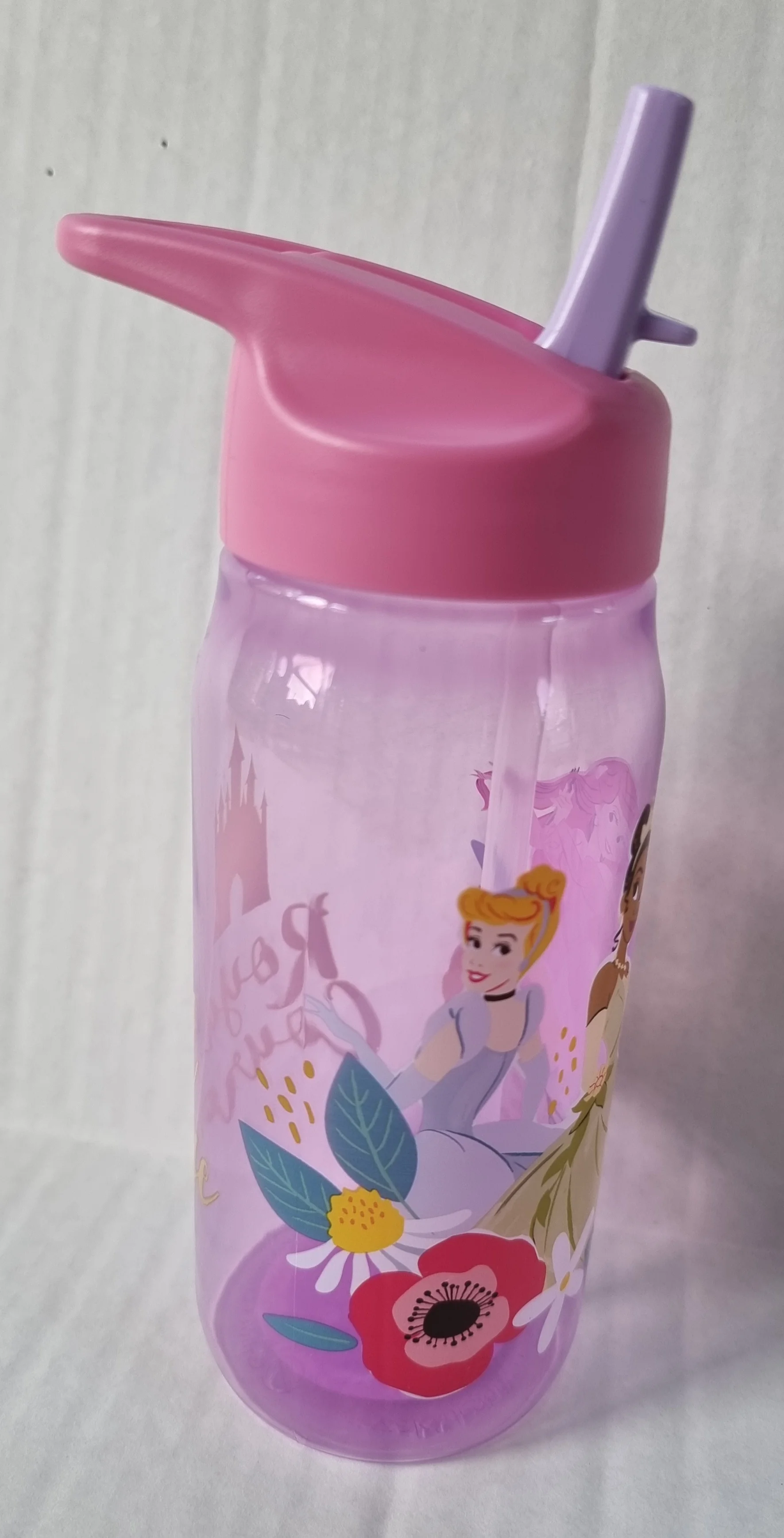 SBL Disney Princess Characters Sip Bottle, 16 oz. With Bonus 6 Pack Sugar Free Drink Mix