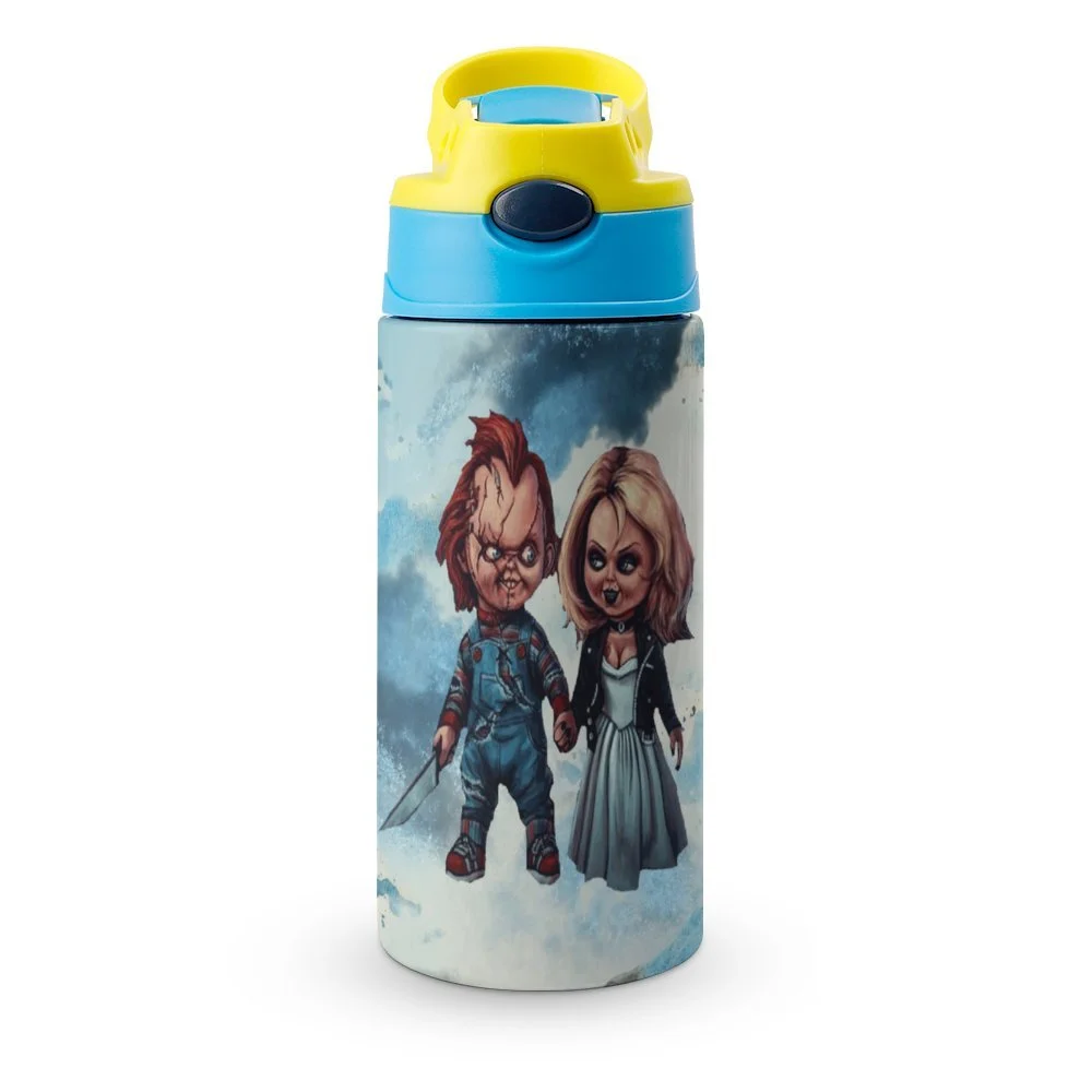 Bride Of Chucky Kid's Insulated Water Bottle With Straw Vacuum Stainless Steel Cup Leak-Proof Children Toddler Thermoses