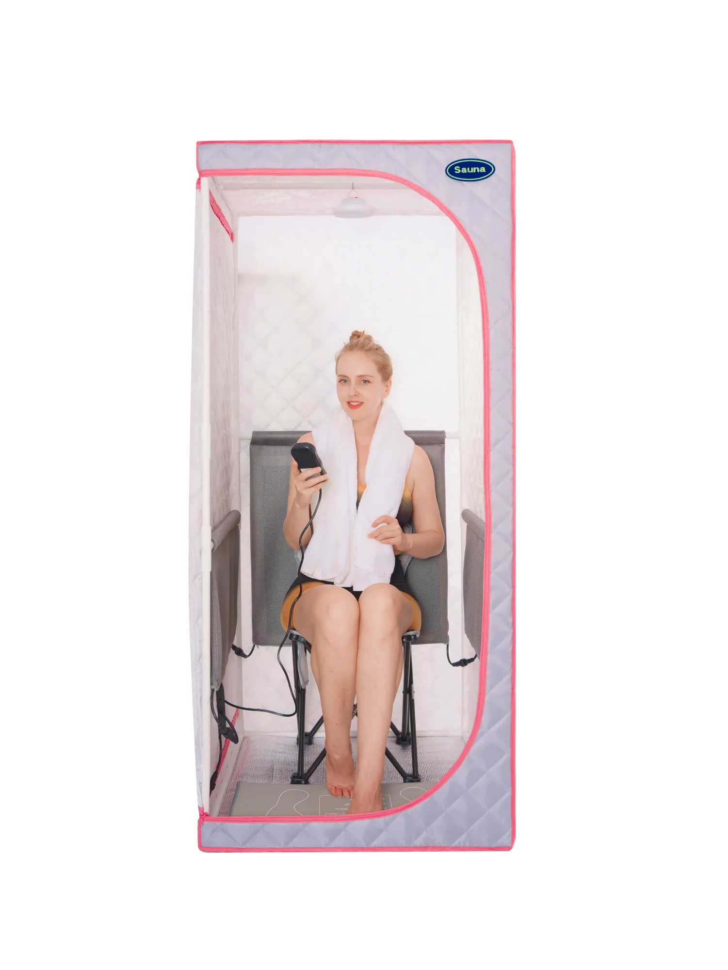 Artlia Portable Full Size Grey Infrared Sauna tent&ndash;Personal Home Spa, with Infrared Panels, Heating Foot Pad,Controller, Foldable Chair ,Reading light.Easy to Install.Fast heating, with FCC Cer