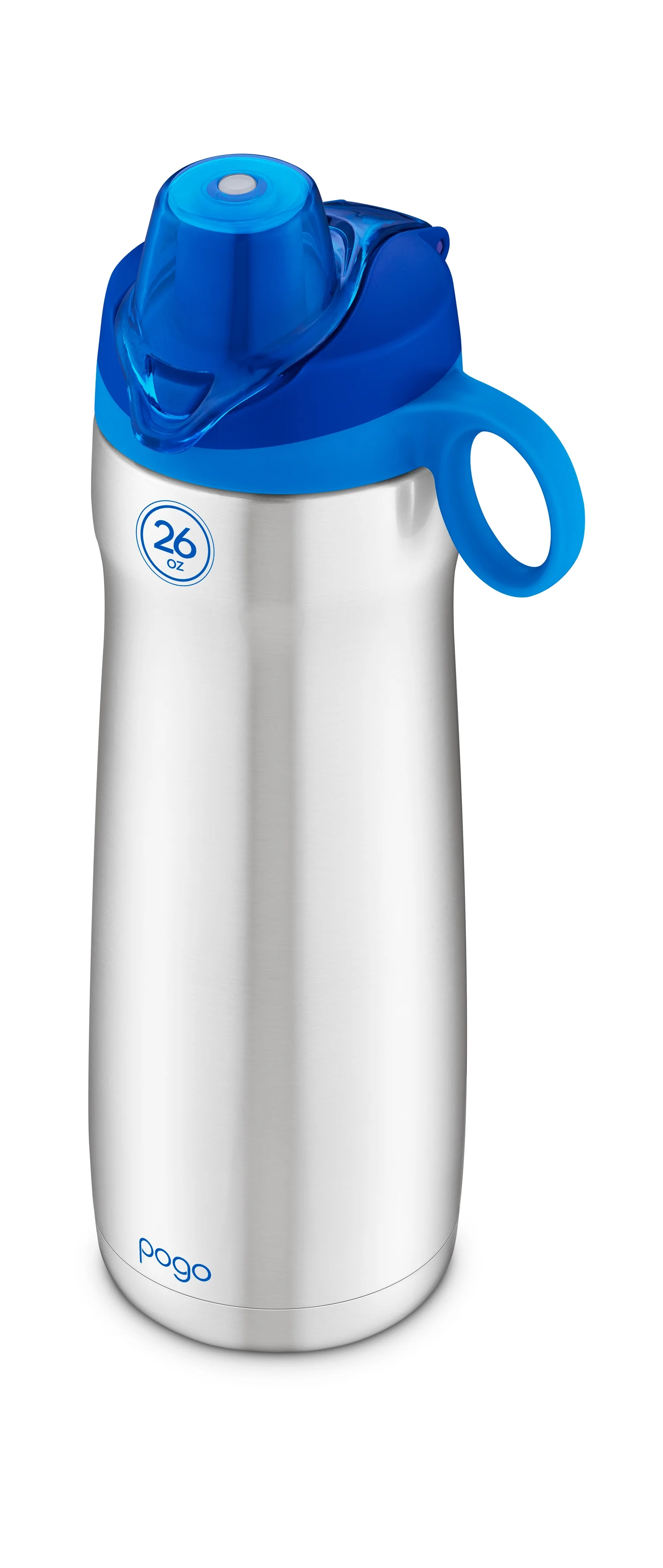 Pogo Vacuum Stainless Steel Water Bottle with Chug Lid, Blue, 26 oz.