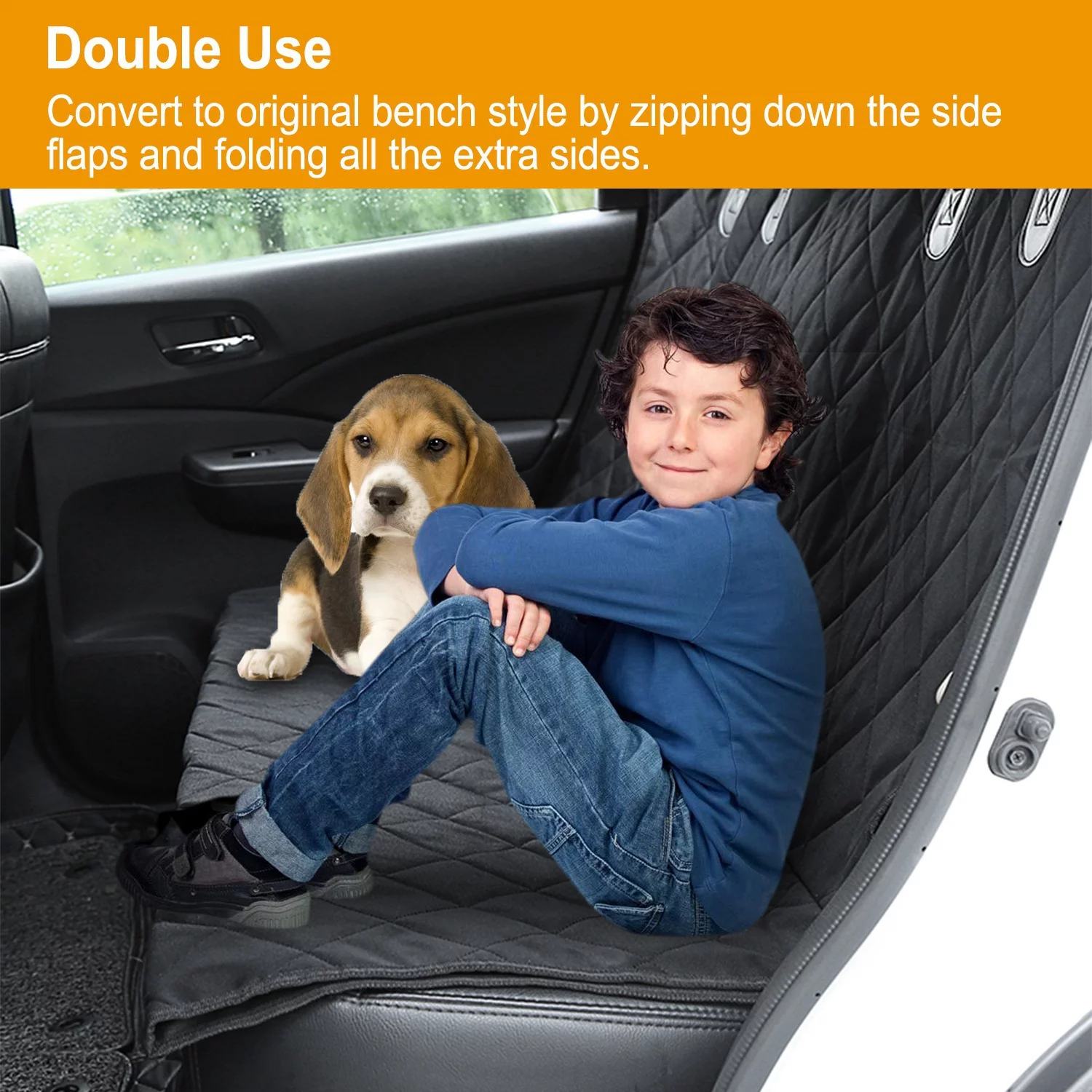 iMountek Dog Seat Cover for Back Seat Scratch Prevent Antinslip Dog Car Hammock Waterproof Car Seat Covers for Dogs, Dog Backseat Cover for Cars & SUVs