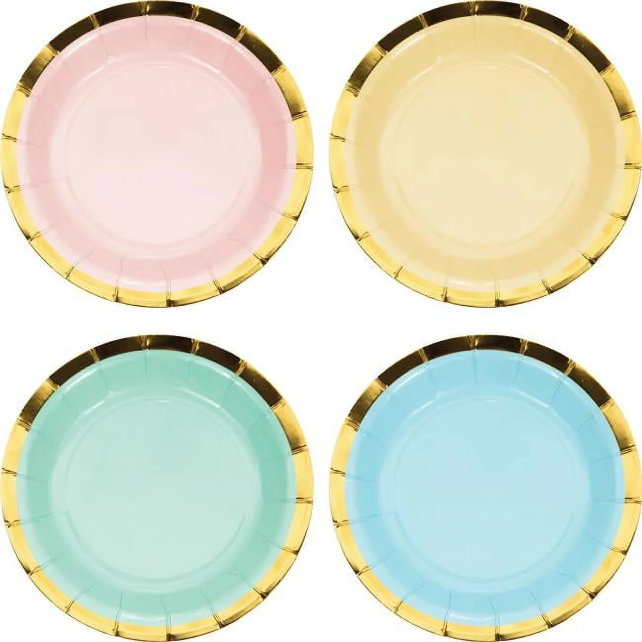 7 in. Pastel Celebrations Assorted Dessert Plates - 96 Count