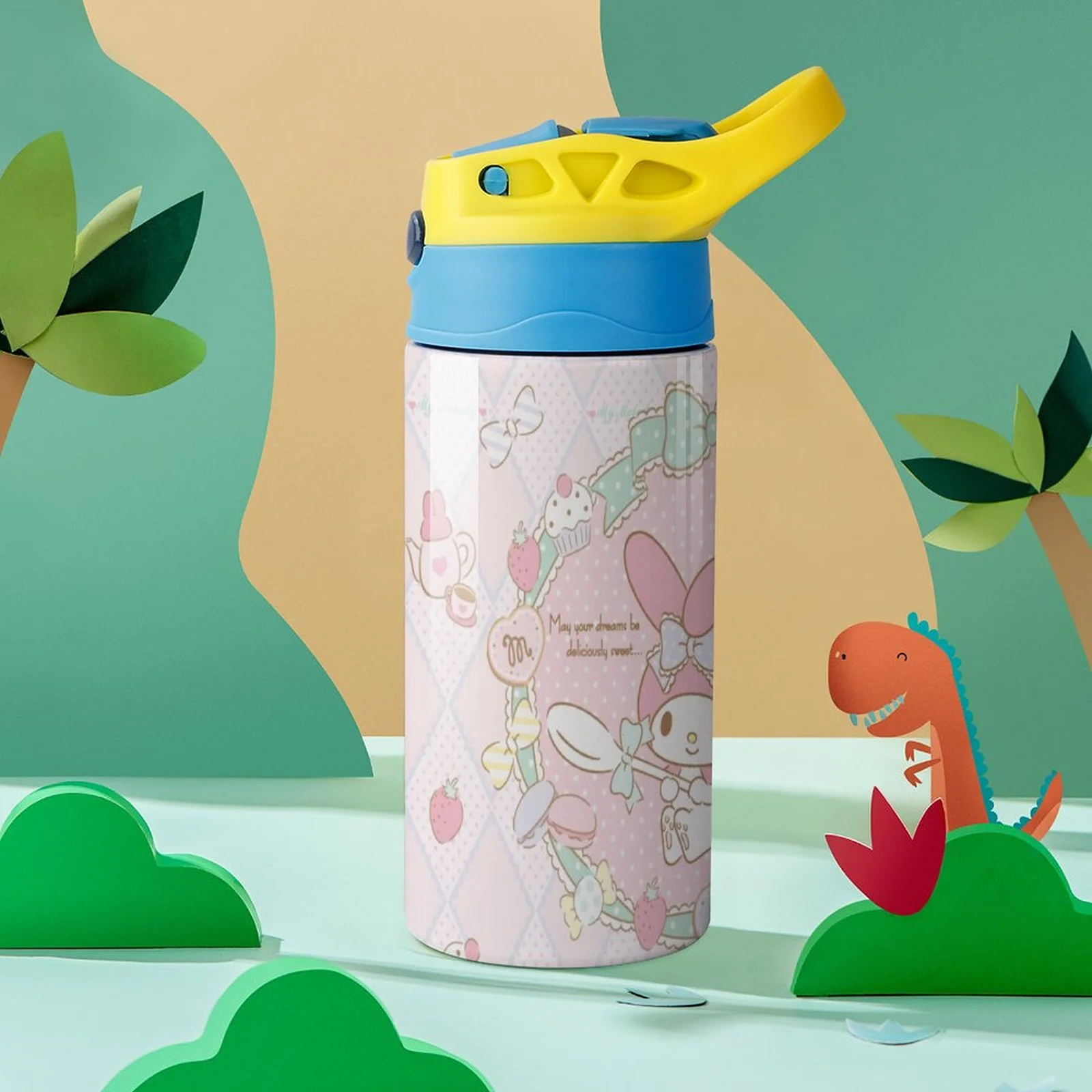 My Melody Cute Children's Water Bottle Vacuum Insulated Stainless Steel Cup With Straw Toddler Thermoses