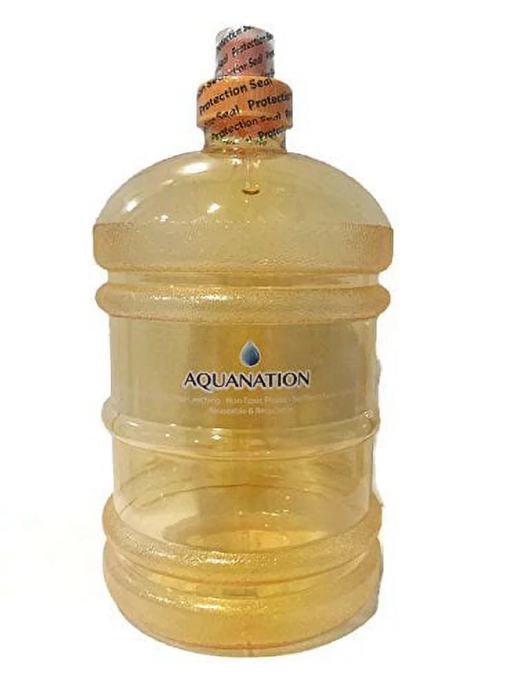 AquaNation 1/2 Gallon Water Bottle Jug Polycarbonate Half Gallon Plastic Sports Gym Fitness Water Bottle Jug Portable Camping Hiking Water Bottle Canteen (Orange)