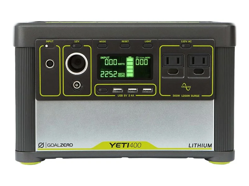Goal Zero Yeti 400 Lithium Portable Power Station - Power bank - 39.6 Ah - 300 Watt - 10 A - 7 output connectors (USB, power, automobile cigarette lighter, DC jack 6 mm)