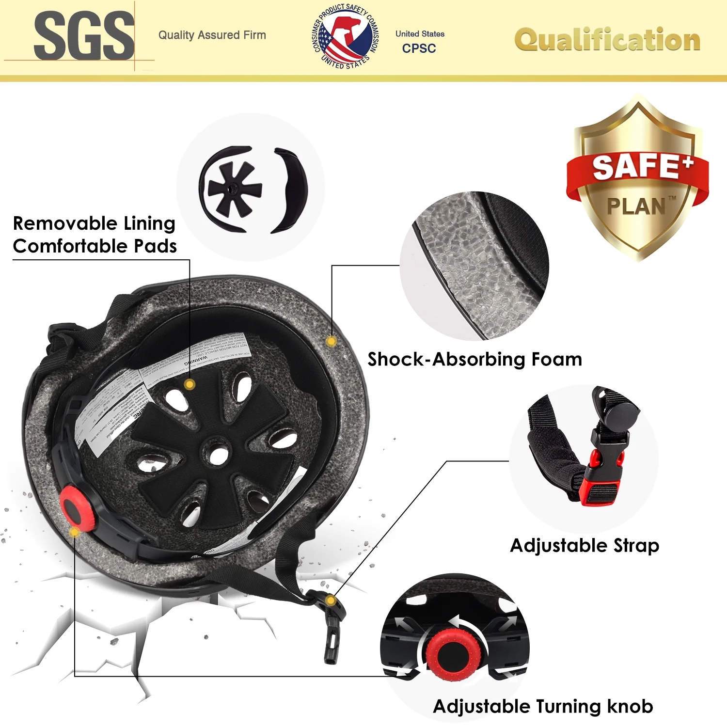 Glerc Kids Sports Helmet with Handguard & Kneepad for Age 8-16 Year Old Toddler and Child, M Size Pink