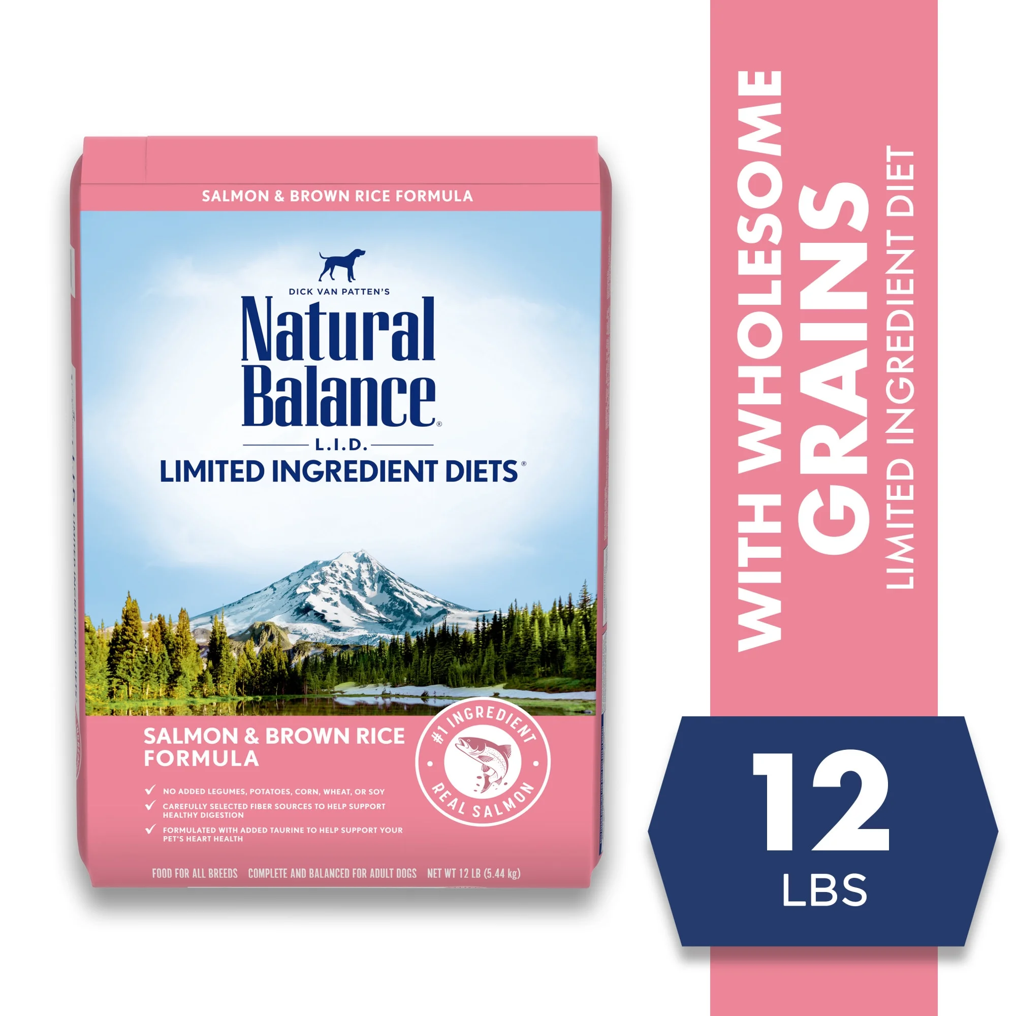 Natural Balance L.I.D. Limited Ingredient Diets Dry Dog Food, 12 Pounds, Salmon & Brown Rice Formula
