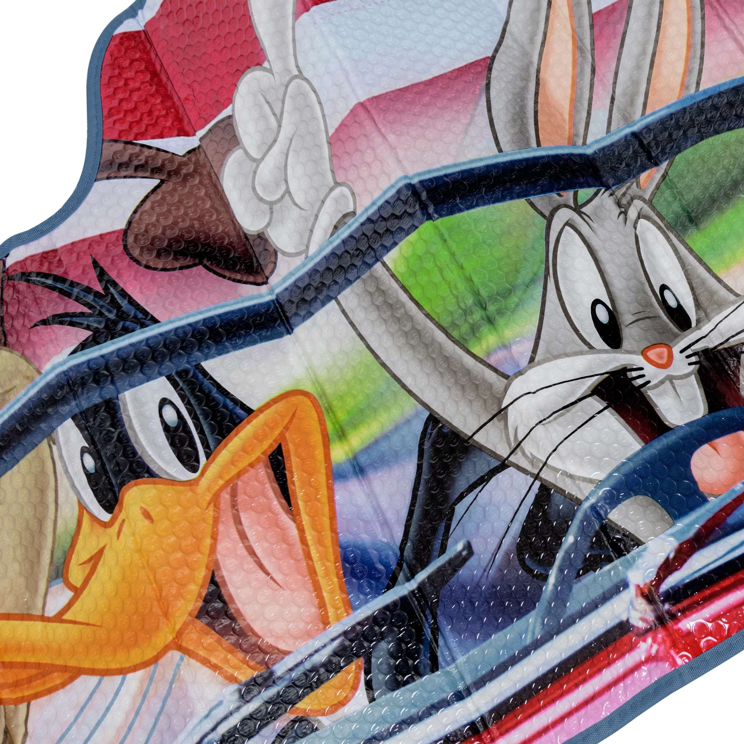 Looney Tunes Auto Windshield Sun Shade, Featuring Bugs Bunny, Daffy Duck, Taz & Tweety Bird, Double Bubble UV Blocker Window Visor fits Car Truck Van SUV Sedan