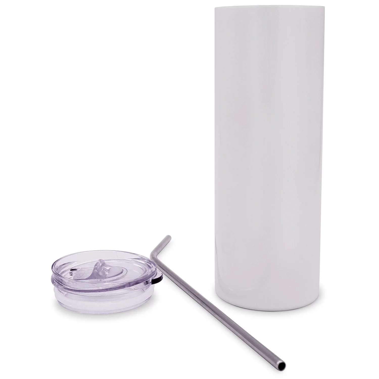 VING 100pcs Bulk 20oz Straight White Sublimation Blanks Tumbler Stainless Steel Travel Cup Vacuum Insulated Water Bottle