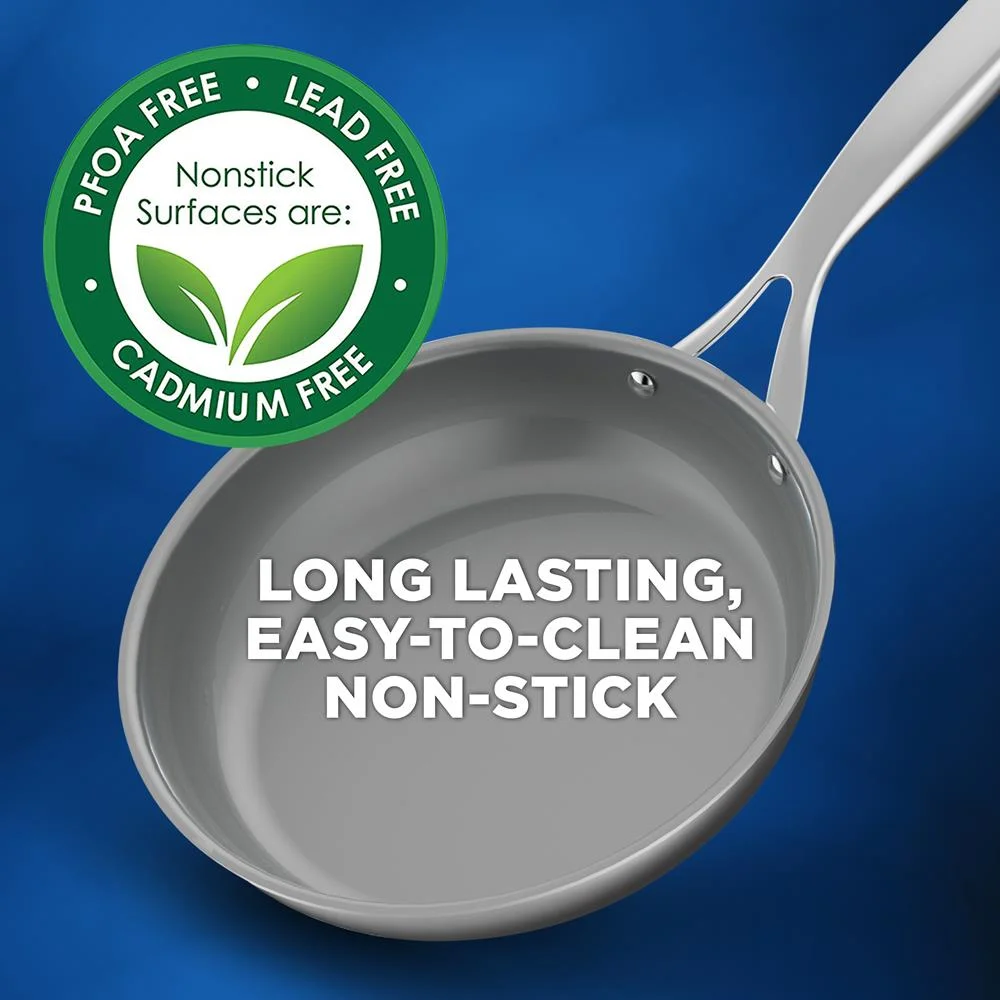 NutriChef Kitchen Kitchenware Pots & Pans Set-12-Piece Set Clad Kitchen Cookware W/ Steel Handles