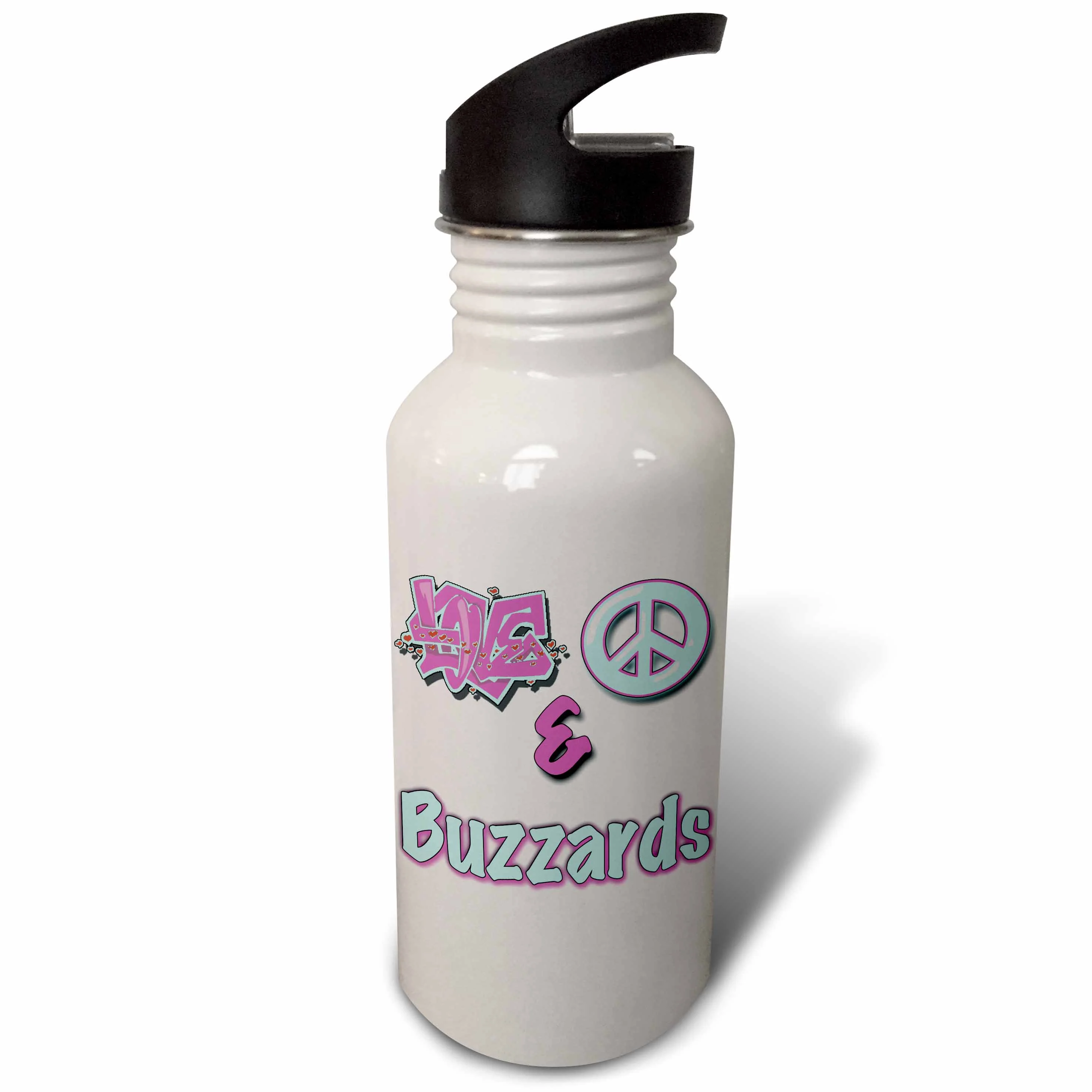 Love Peace And Buzzards In Blue And Purple 21 oz Sports Water Bottle wb-122623-1