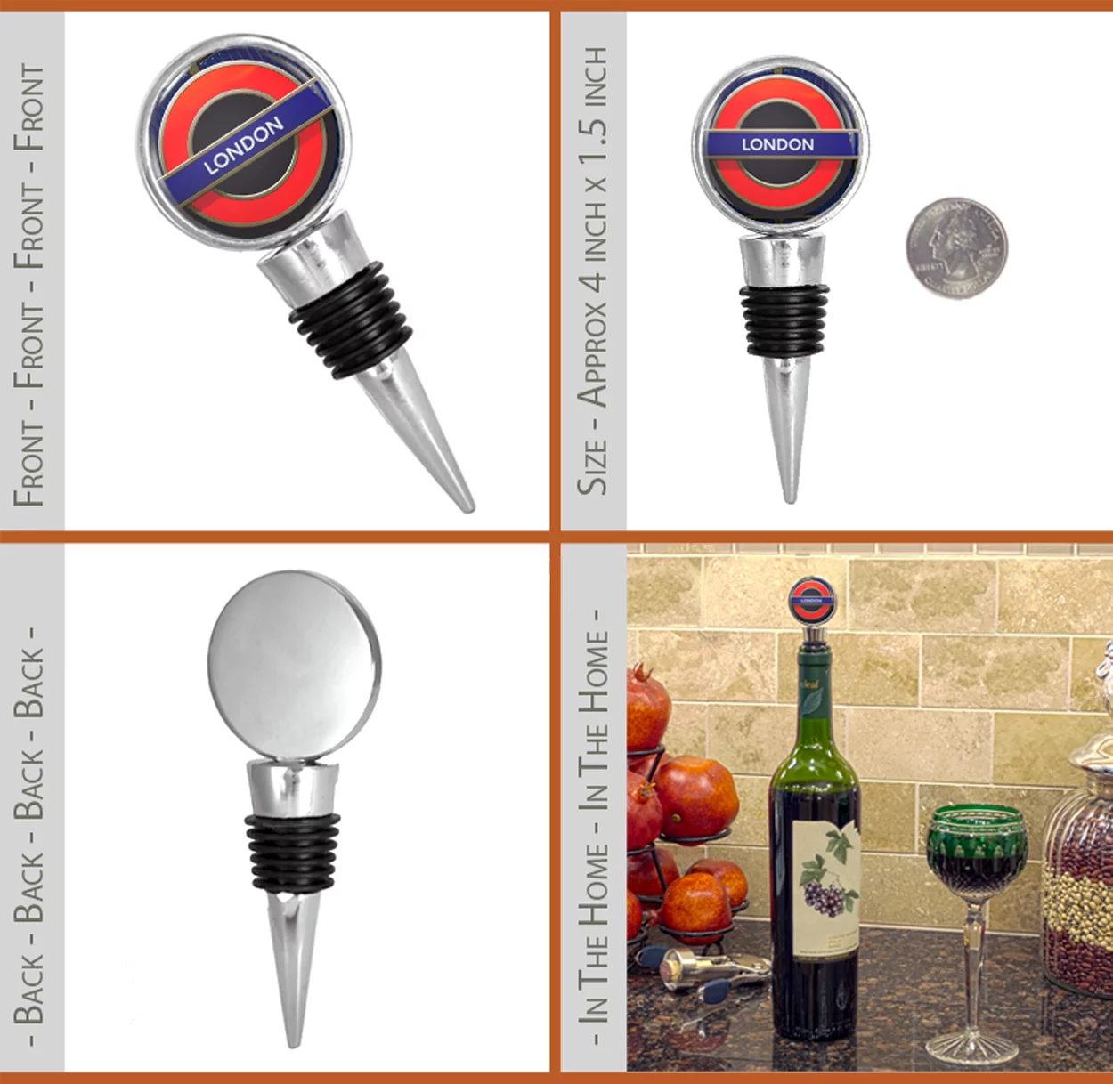 Photograph of London Tube Sign Wine Stopper