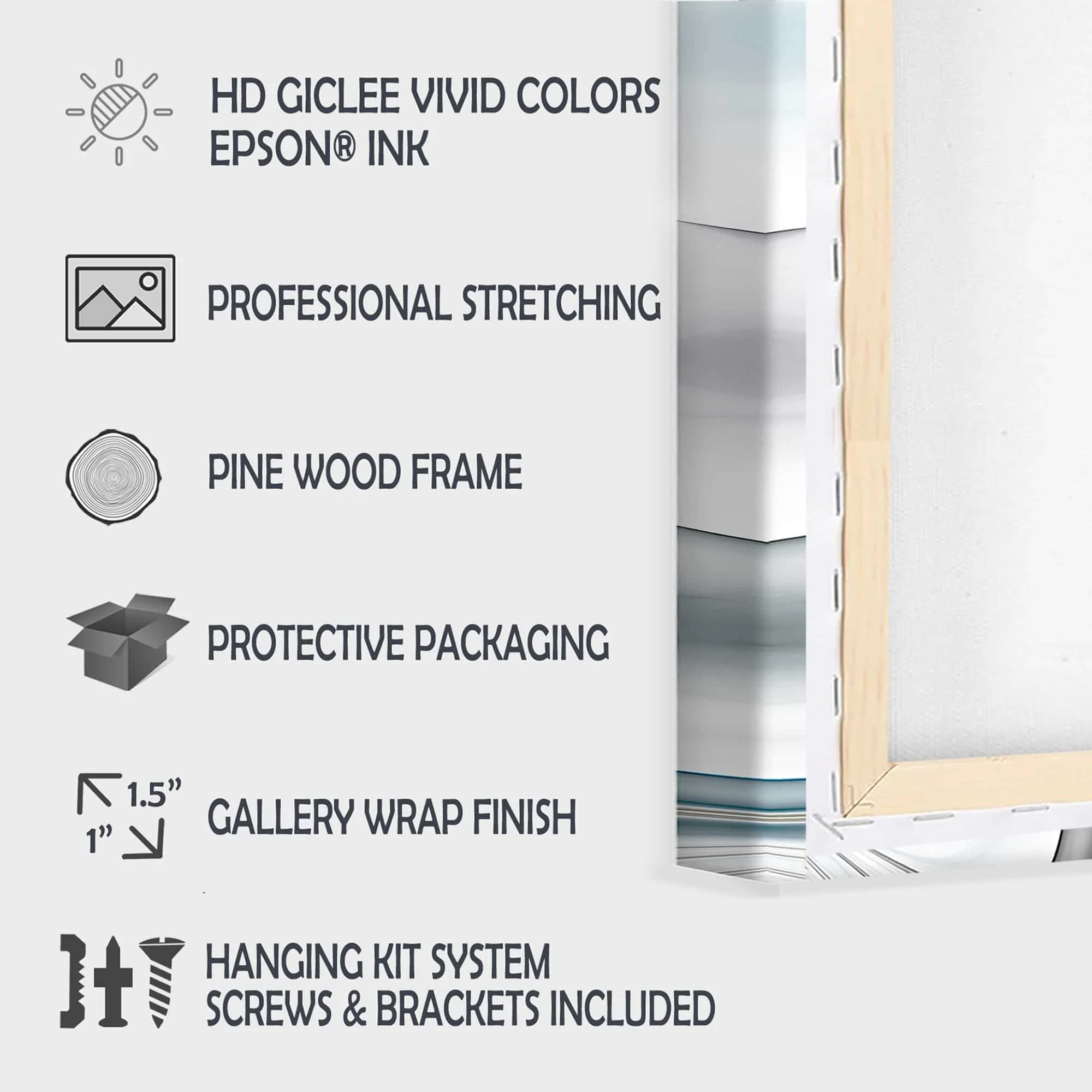 Design Art Antelope Canyon with Light Rays - 3 Piece Graphic Art on Wrapped Canvas Set