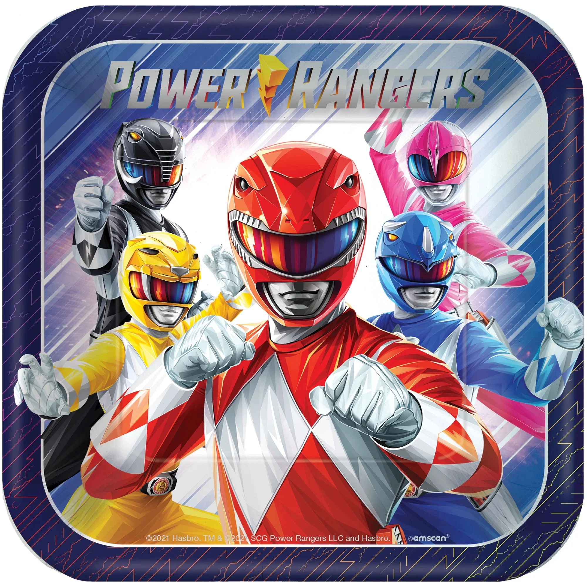Power Rangers Birthday Party Supplies Bundle includes 24 Dessert Cake Plates 7