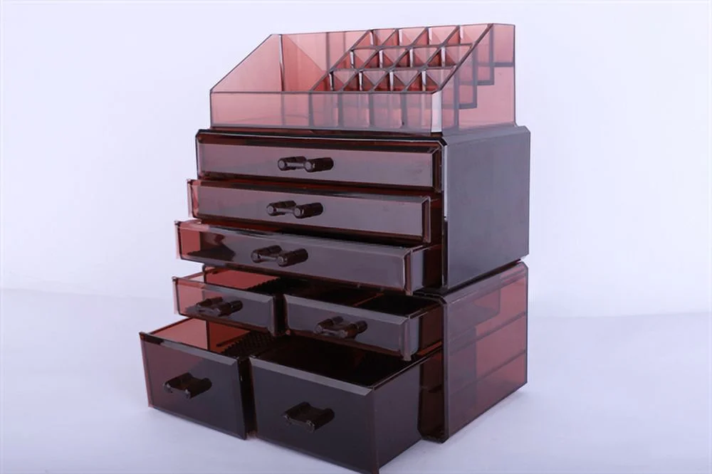 Winado Portable 3PCS Cosmetics Storage Rack Makeup Organizer with 3 Large Drawers,Coffee