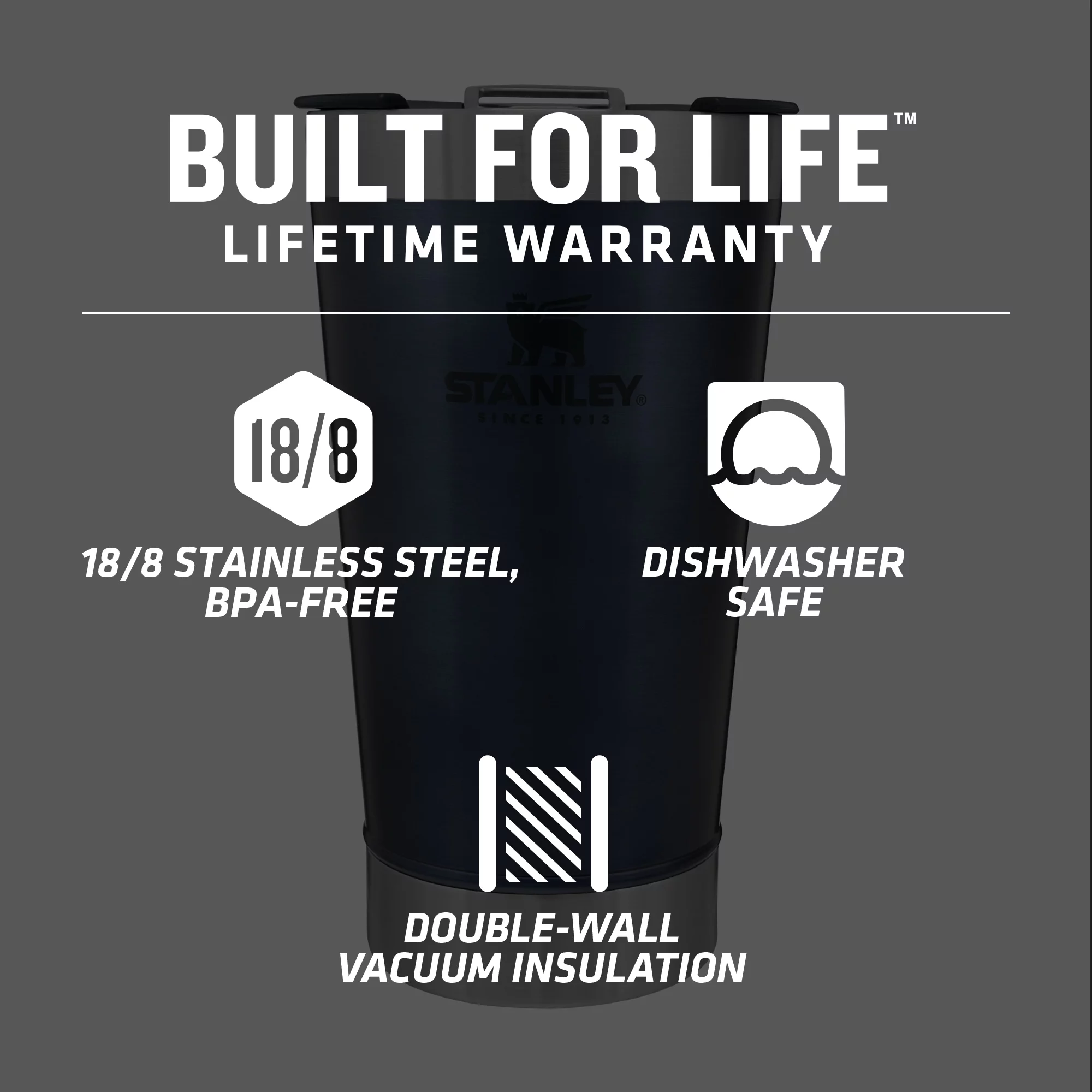 Stanley Classic 16 oz. Vacuum Stainless Steel Pint Glass - Nightfall