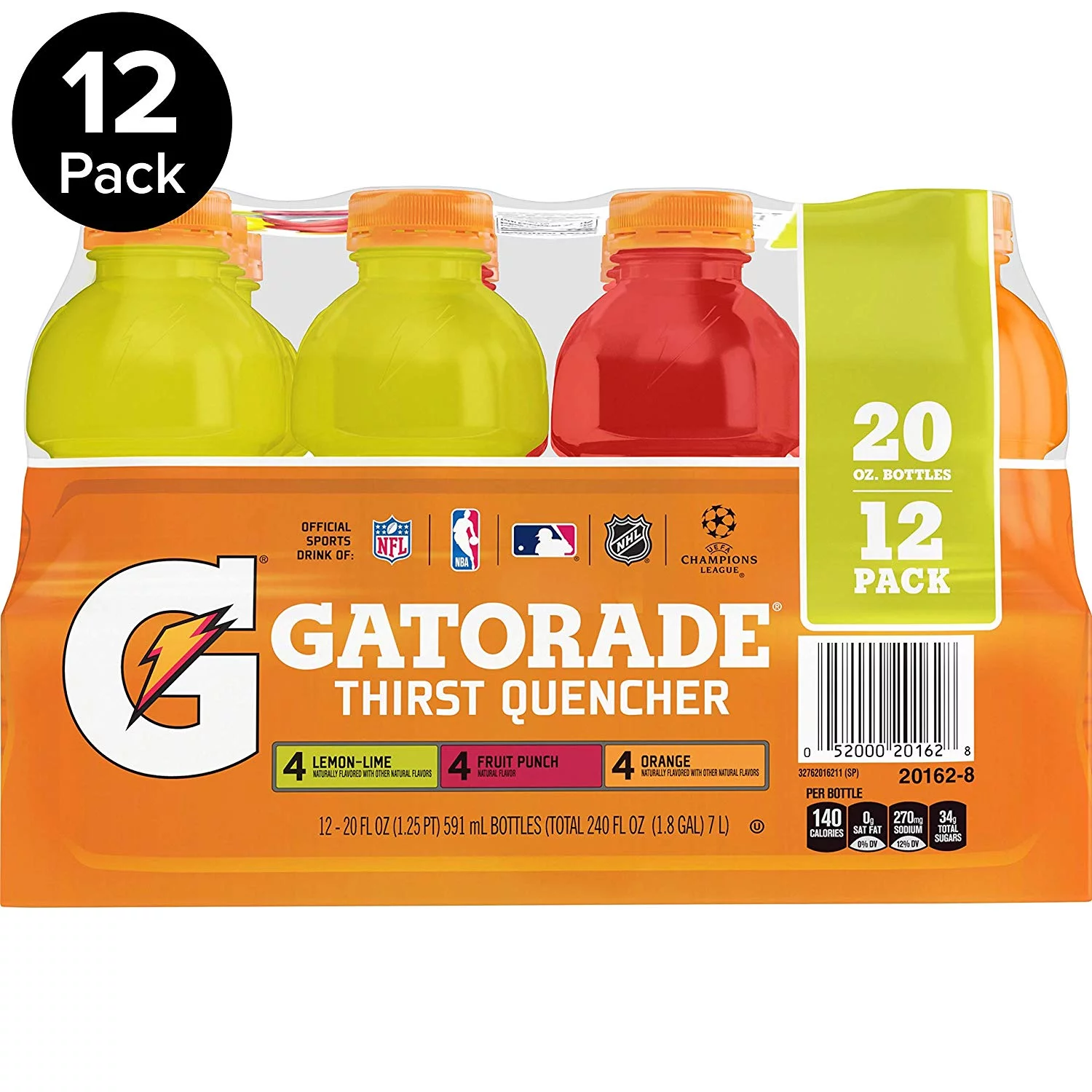 Gatorade Original Thirst Quencher Sport Drink Variety Pack, 20 fl oz, 12 Count