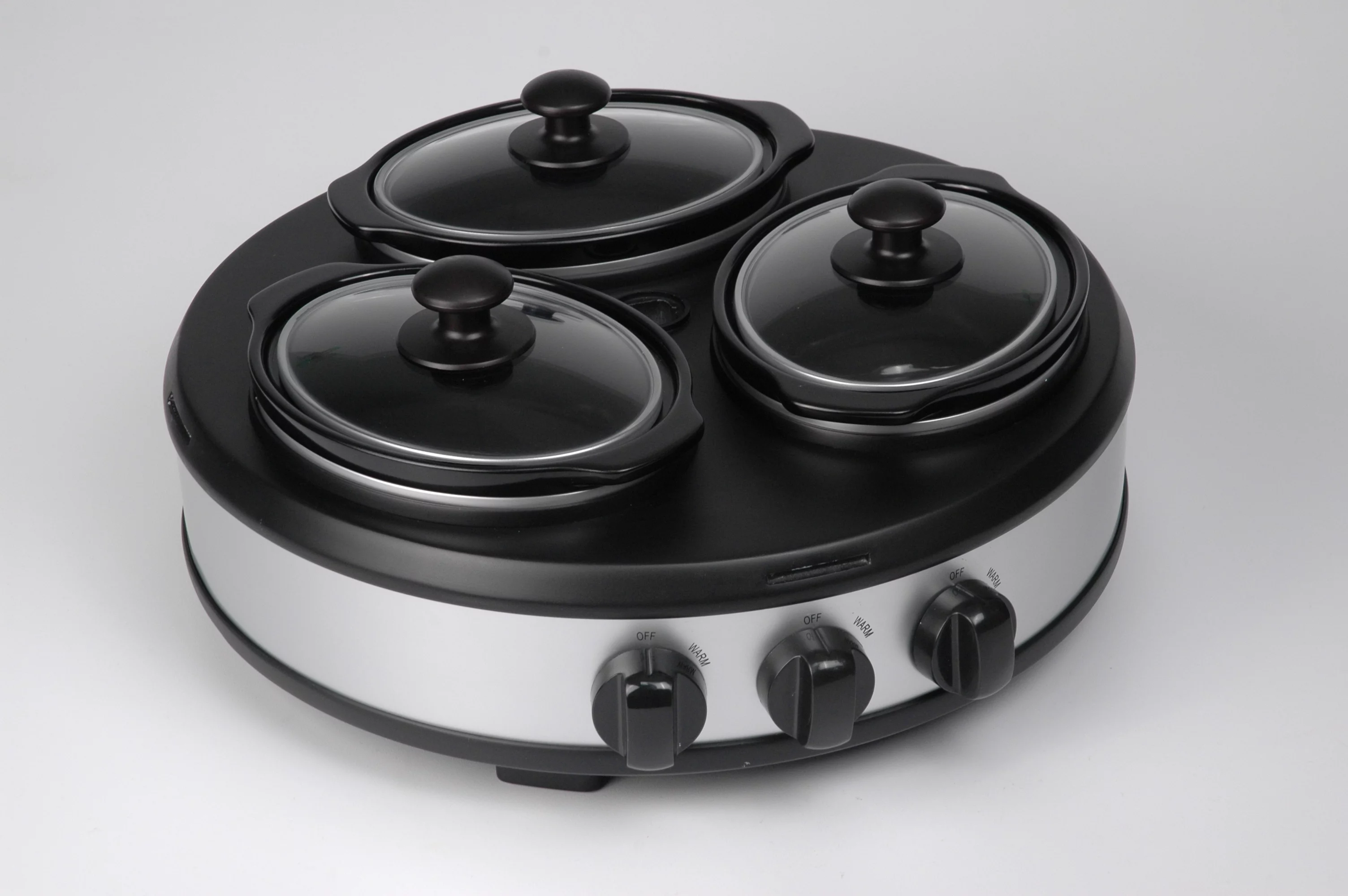 Farberware 3-Crock Round 1.5 Quart Oval Stainless Steel Slowcooker, New, Model: 104559