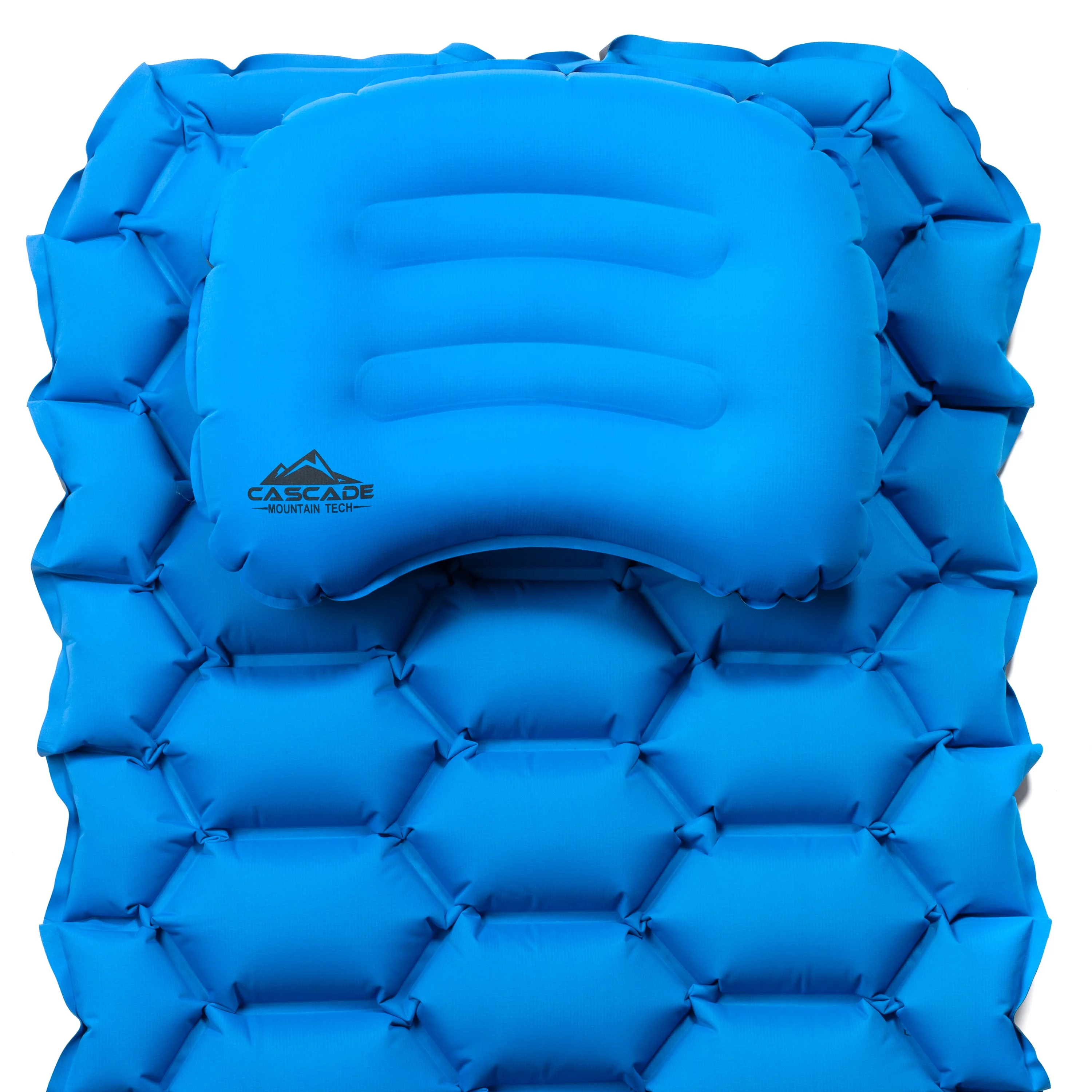 Cascade Mountain Tech Insulated Sleeping Pad with Pillow - Blue