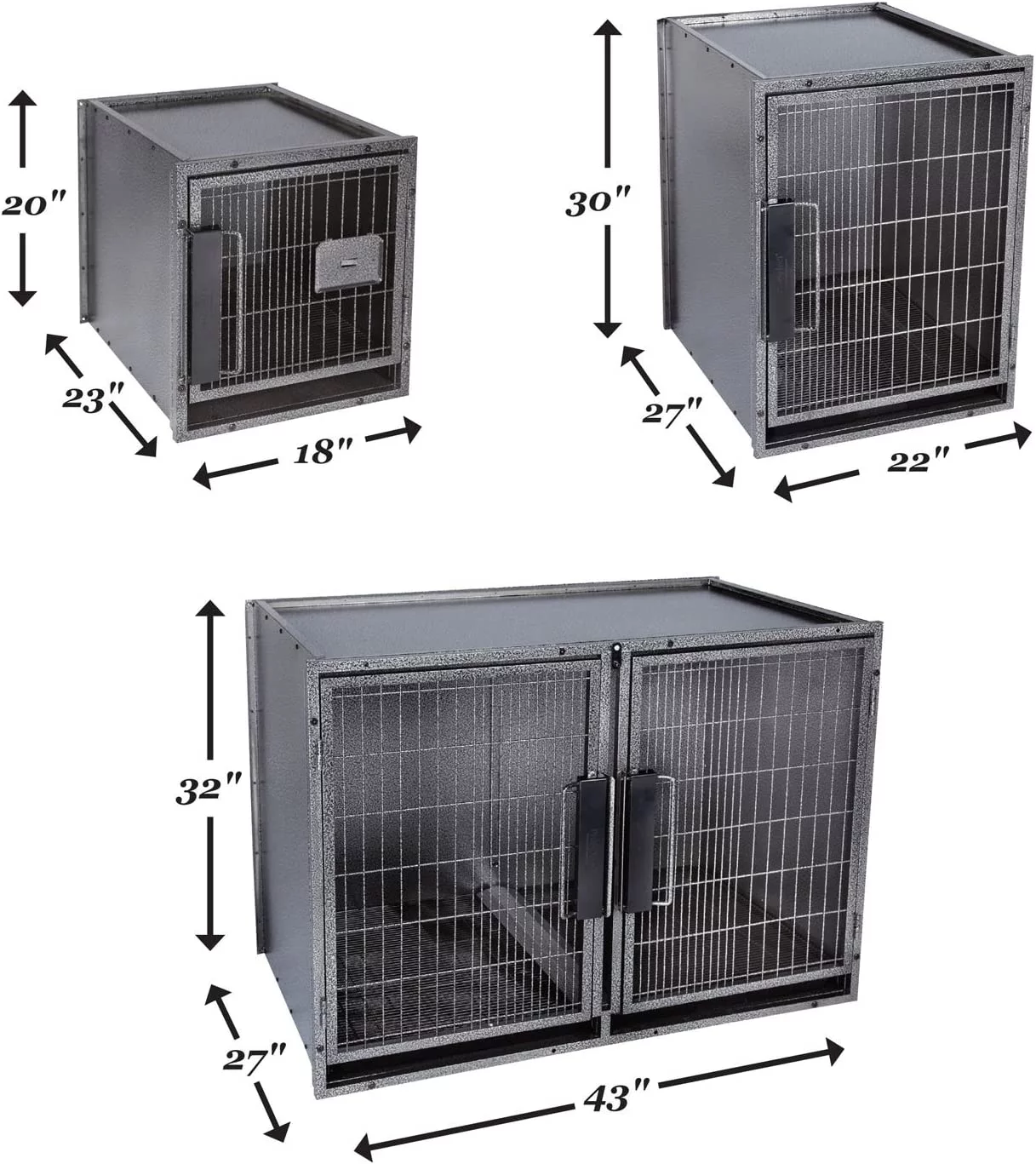 ProSelect Modular Kennel Cage 3 Unit Stainless Steel
