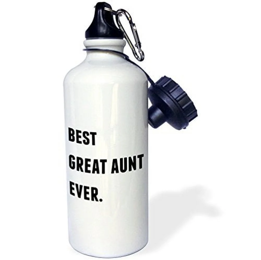 Best Great Aunt Ever, Black Letters On A White Background 21 oz Sports Water Bottle wb-213364-1