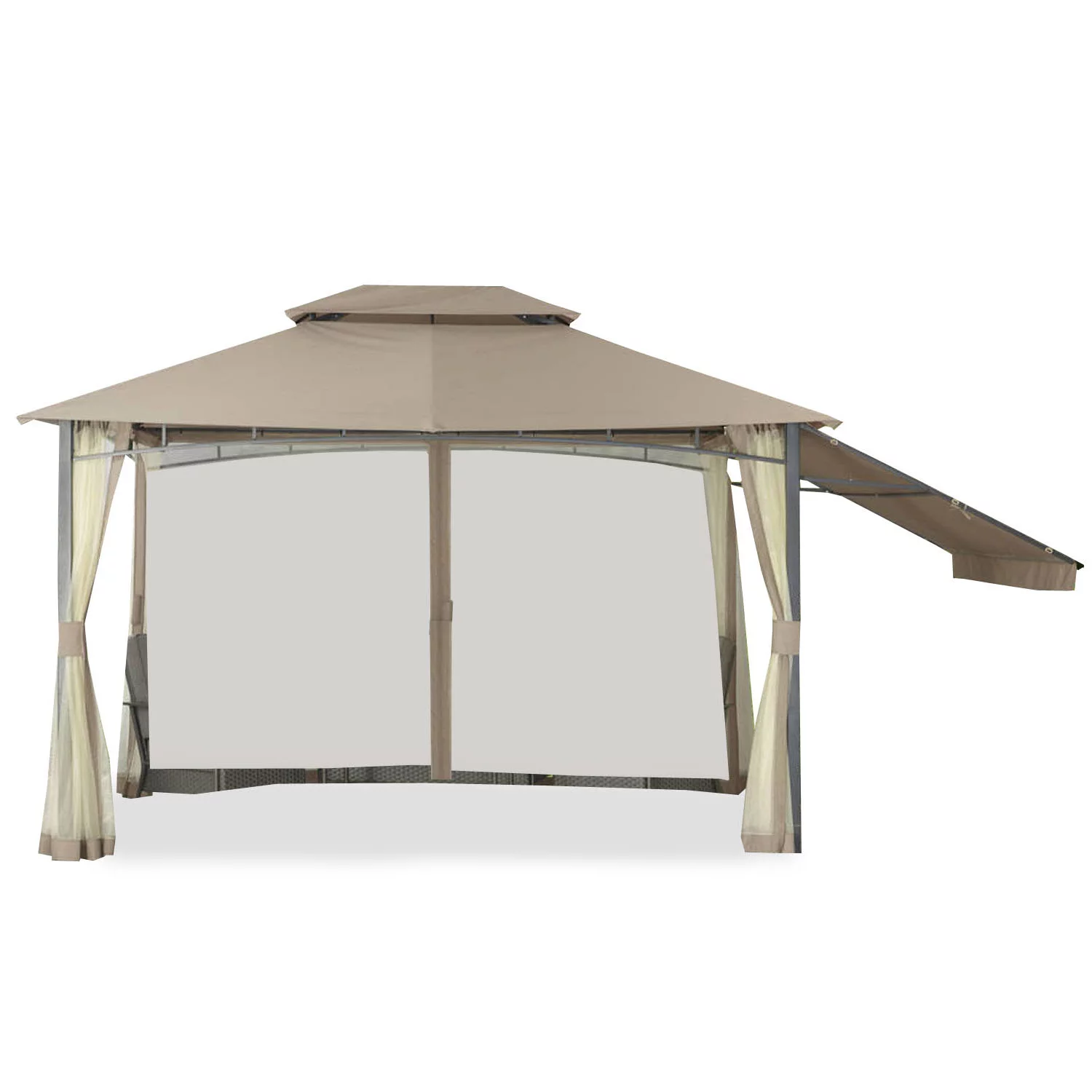 Garden Winds Replacement Canopy Top and Side Mosquito Netting Set for Cabin Style Awning - Riplock 350