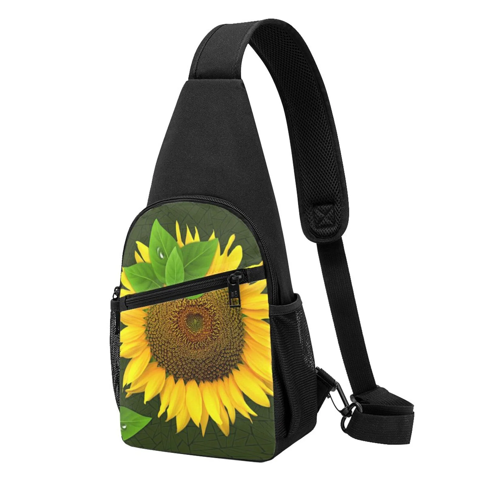 Balery Sunflower3 Chest Pack,Small Sling Bag For Women Men,Crossbody Bags For Travel Hiking Running Sports