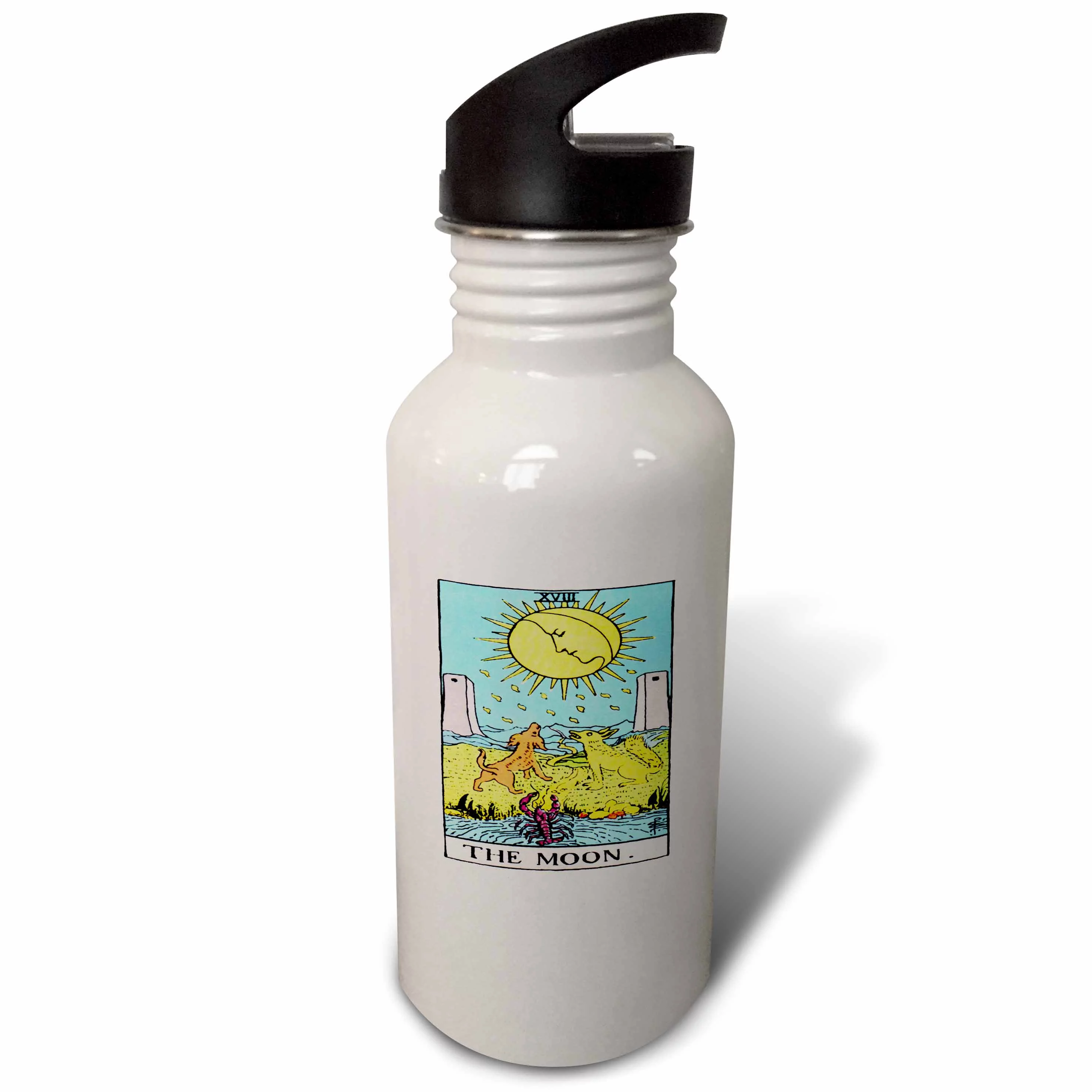 Tarot The moon Card 21 oz Sports Water Bottle wb-62441-1