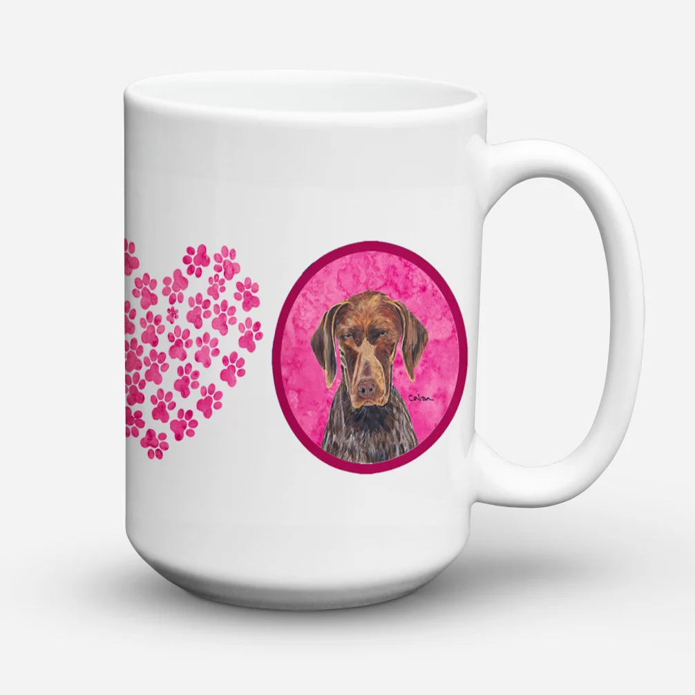 Carolines Treasures SC9117PK-CM15 German Shorthaired Pointer Dishwasher Safe Microwavable Ceramic Coffee Mug 15 ounce,