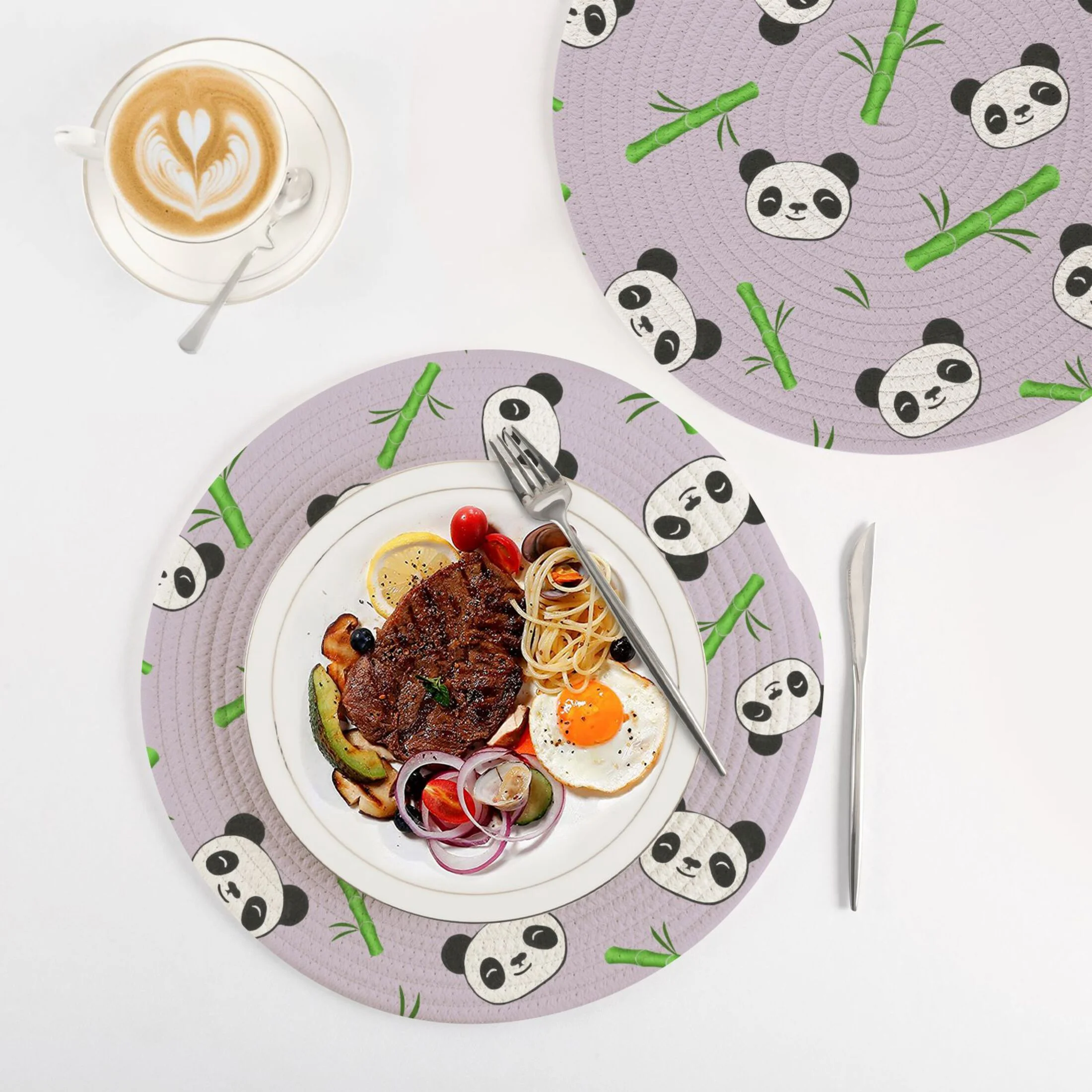 Panda and Bamboos 3 PCs Pot Holders Trivets Kitchen 15