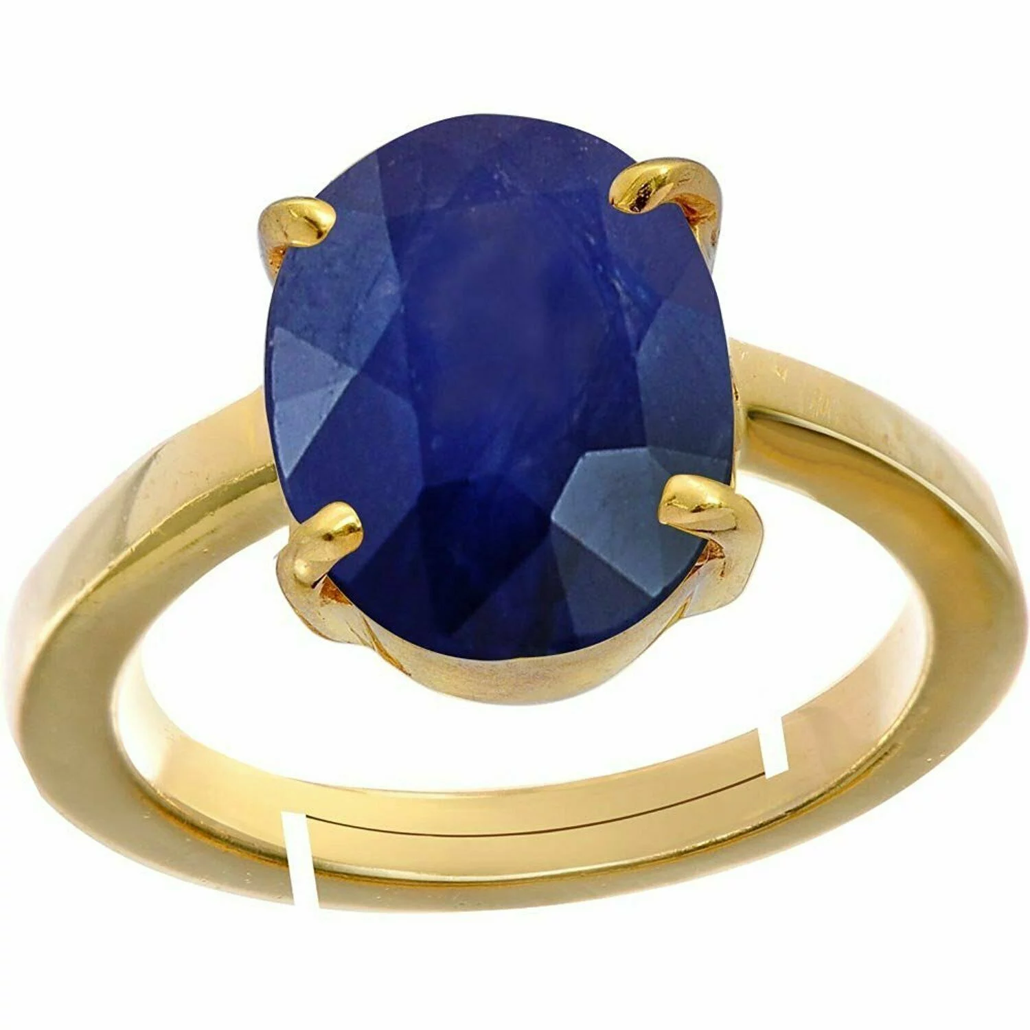 Natural Certified 7 Carat Blue Sapphire Handmade 14k Gold Plated Gift Ring  US7
