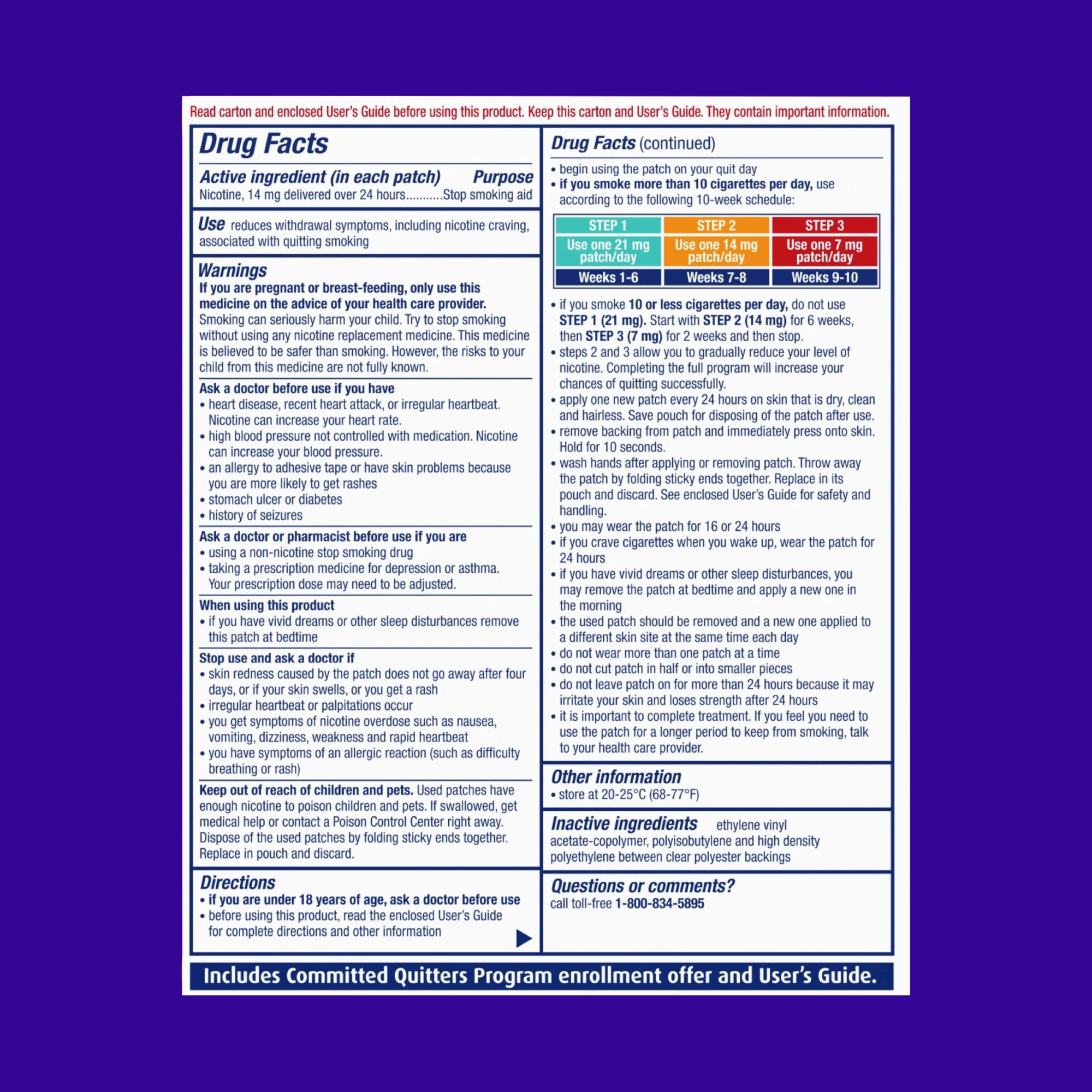 Nicoderm CQ Step 2 Extended Release Nicotine Patches to Stop Smoking, 14 Count