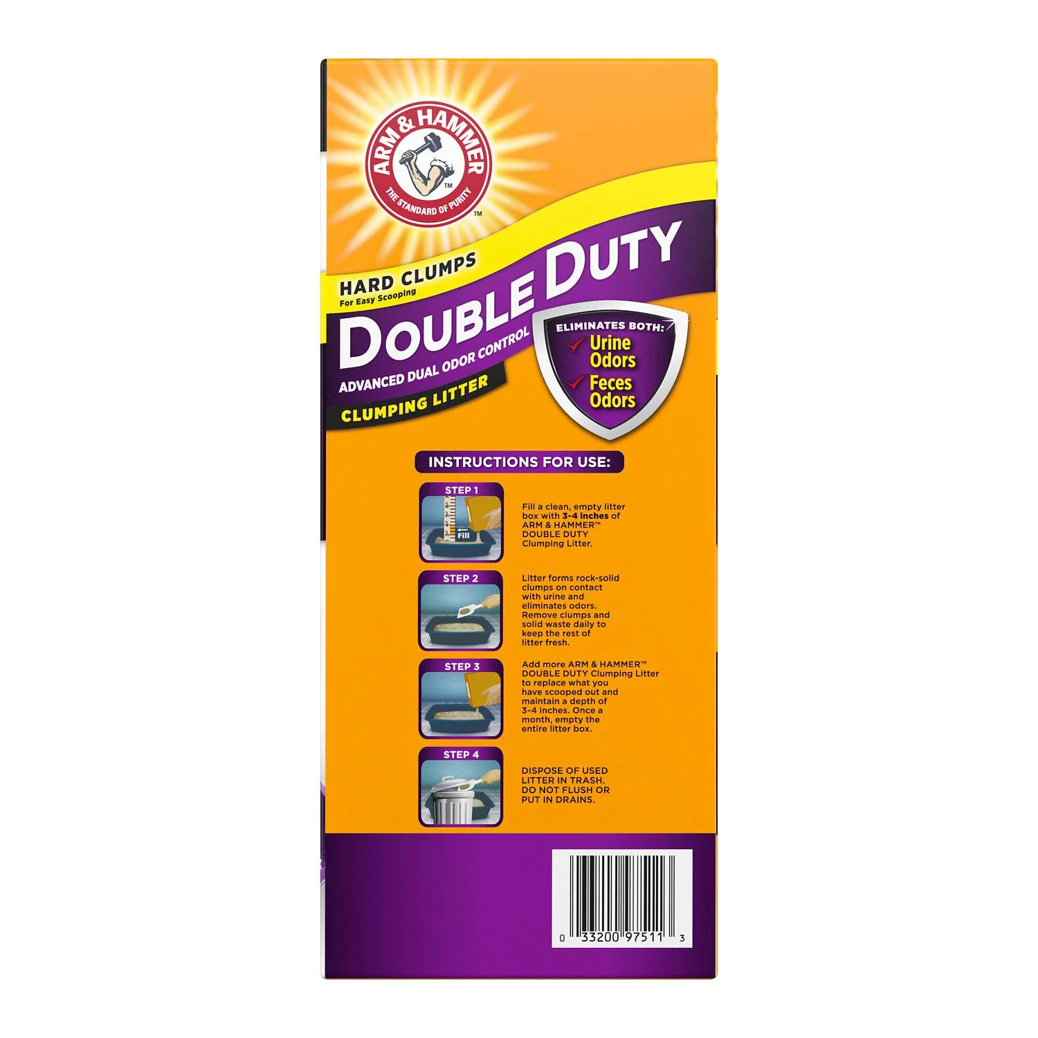 Arm and Hammer Double Duty Clumping Cat Litter, 29lbs. Box