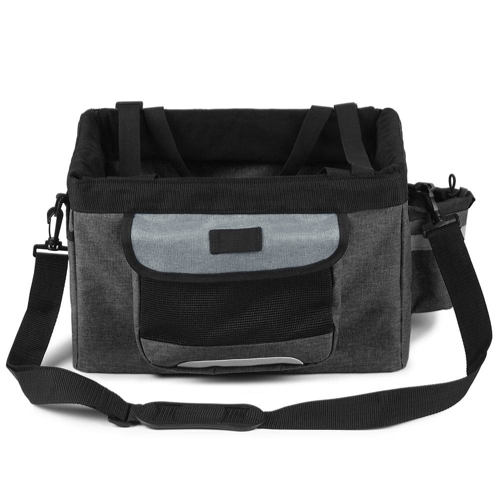 Lixada Foldable Bicycle Front Basket Removable Bike Pet Basket Pet Dog Cat Carrier Camping Tote Bag