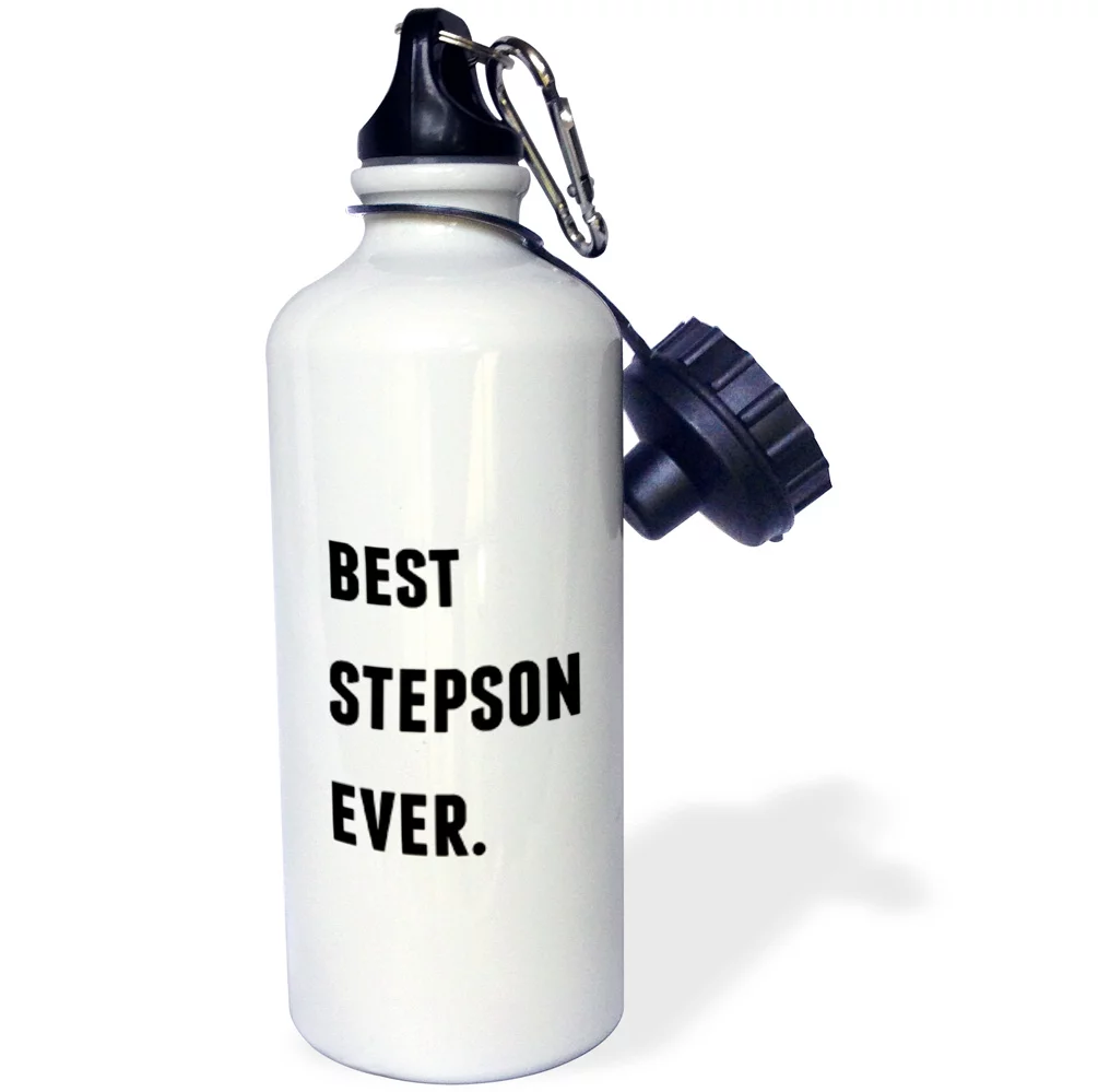 Best Stepson Ever, Black Letters On A White Background 21 oz Sports Water Bottle wb-213396-1
