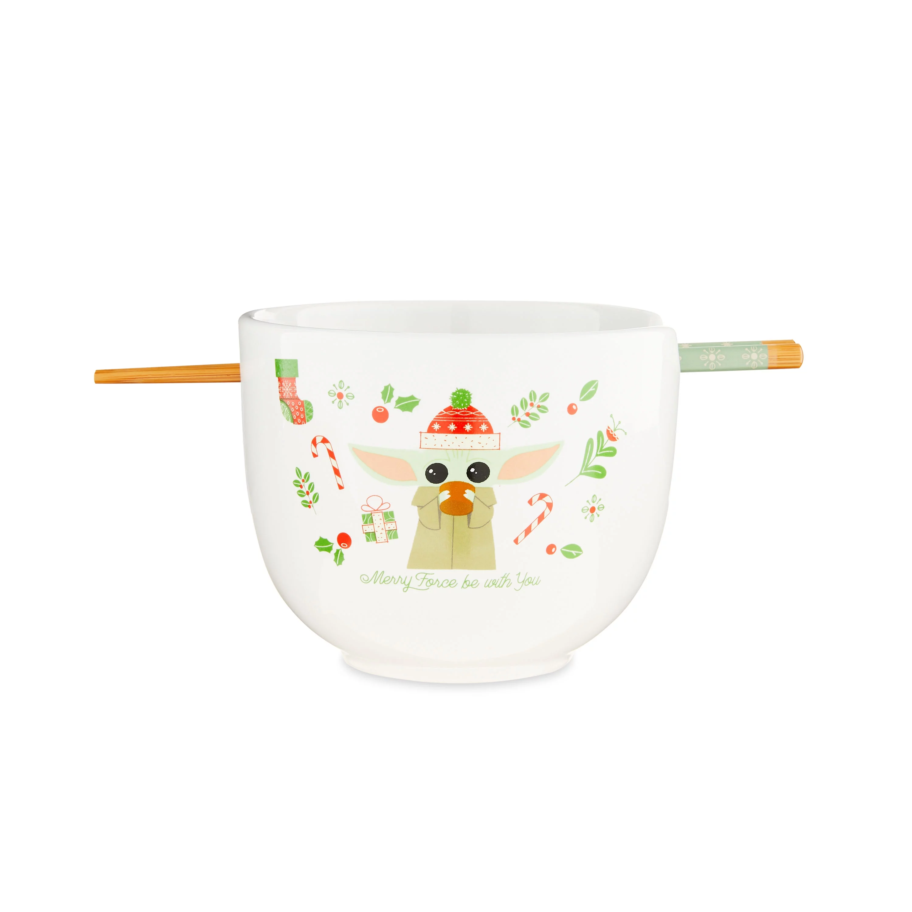 Star Wars The Mandalorian Ceramic Ramen Bowl with Chopsticks, 20 oz