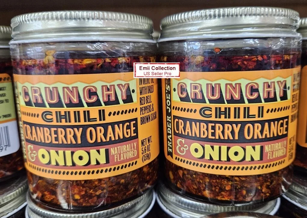 Trader Joe's Crunchy Chili Cranberry Orange Onion 5.6oz 159g (2 Bottles)