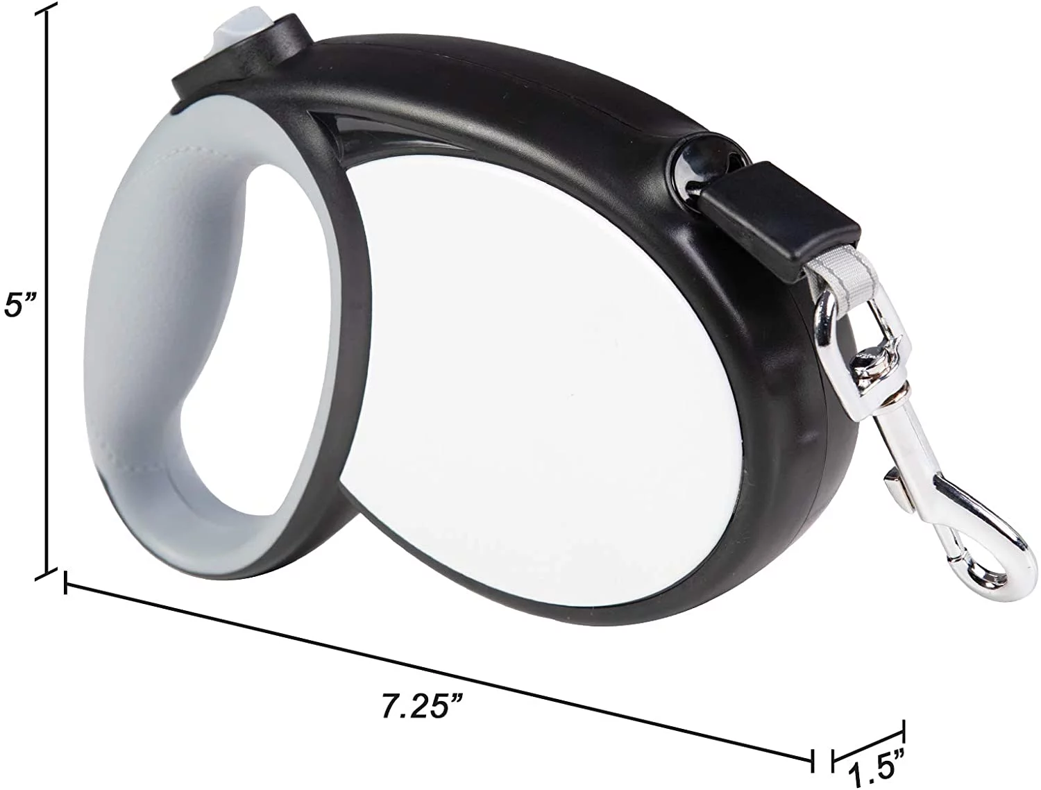 KARMAS PRODUCT Retractable Pet Leash Heavy Duty Traction Dog Rope,360° Dog Walking Leash,16ft Strong Reflective Nylon Tape with Anti-Slip Handle,1-Button Control,Black