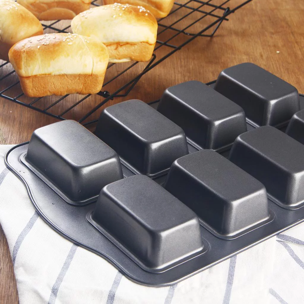Pan, Mini , Carbon Steel Meatloaf Mini Bread Cupcake Muffin Baking Pan Tray, Home Kitchen Restaurant Bakeware