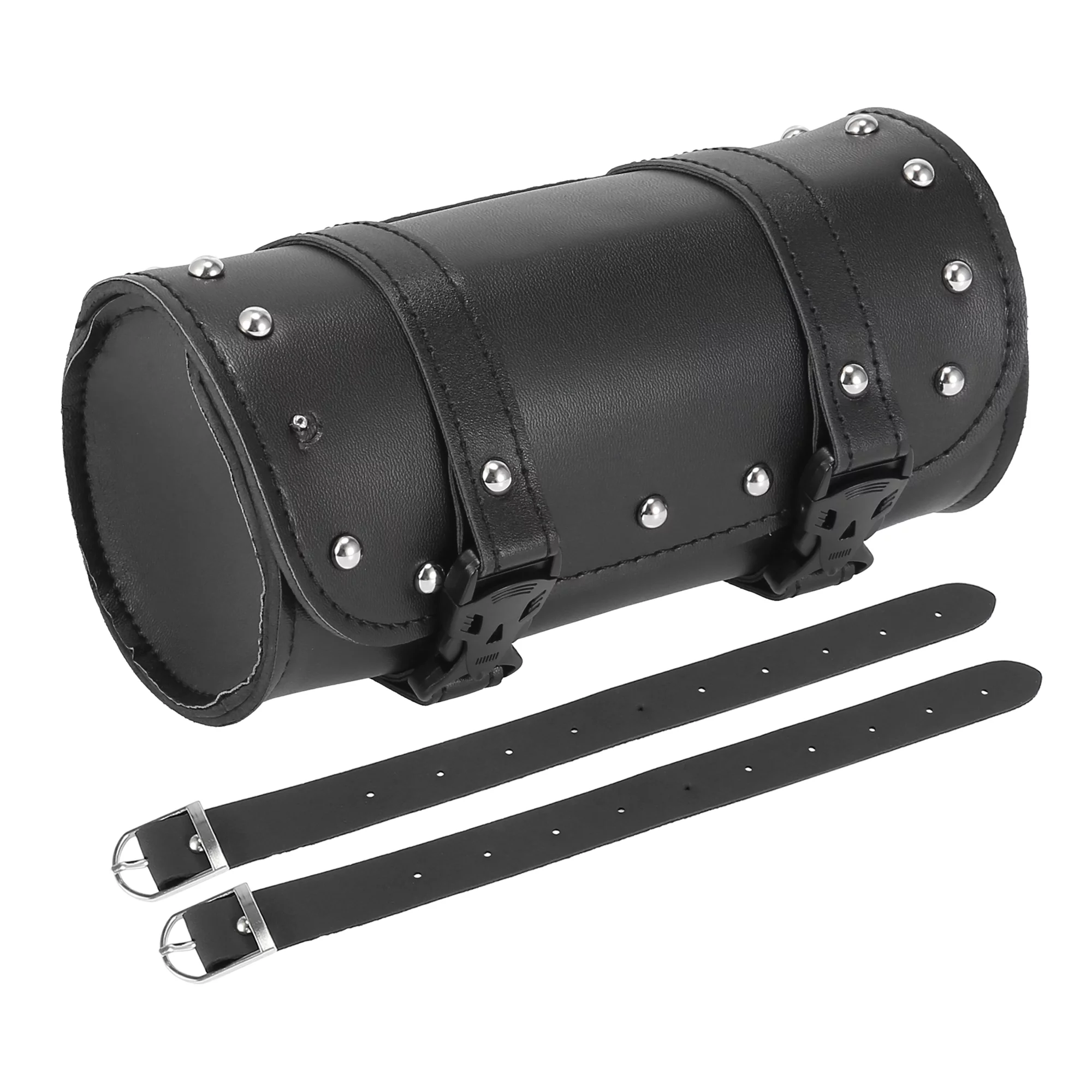 Unique Bargains Universal Motorbike Fork Handlebar Tool Bag Cycling Storage Pouch Bag Waterproof Faux Leather Black