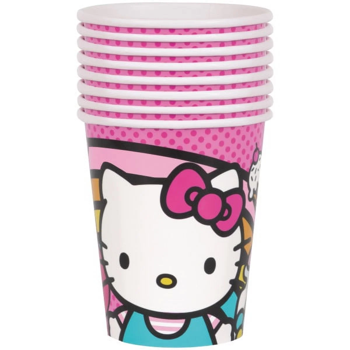 Hello Kitty Birthday Party Supplies Bundle includes 16 Dessert Cake Paper Plates 7