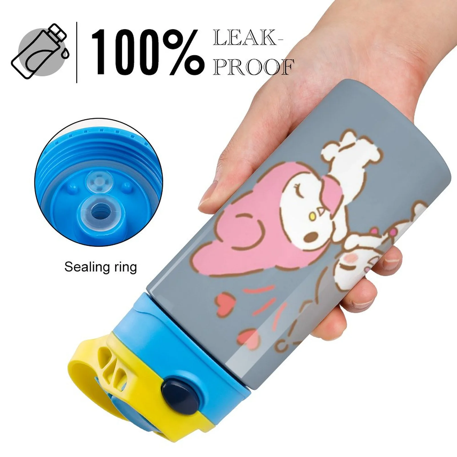 Lovely My Melody Children's Water Bottle Vacuum Insulated Stainless Steel Cup With Straw Toddler Thermoses